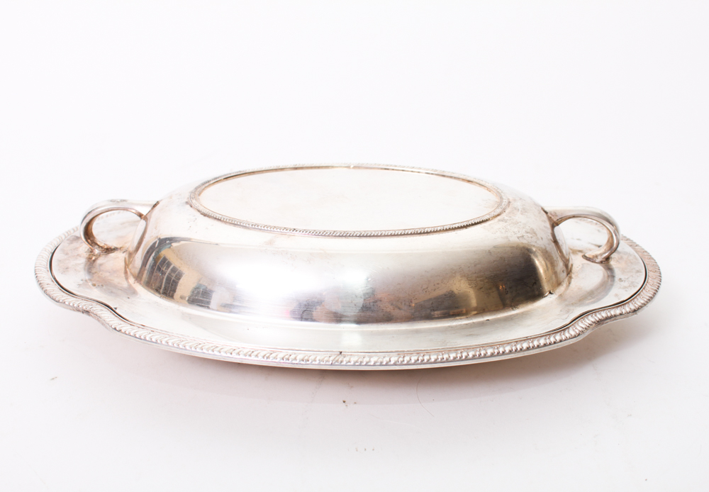 Oneida and Haddon Silver Plate and Tudor Plate Coffee Pot and Lidded Serving Dish