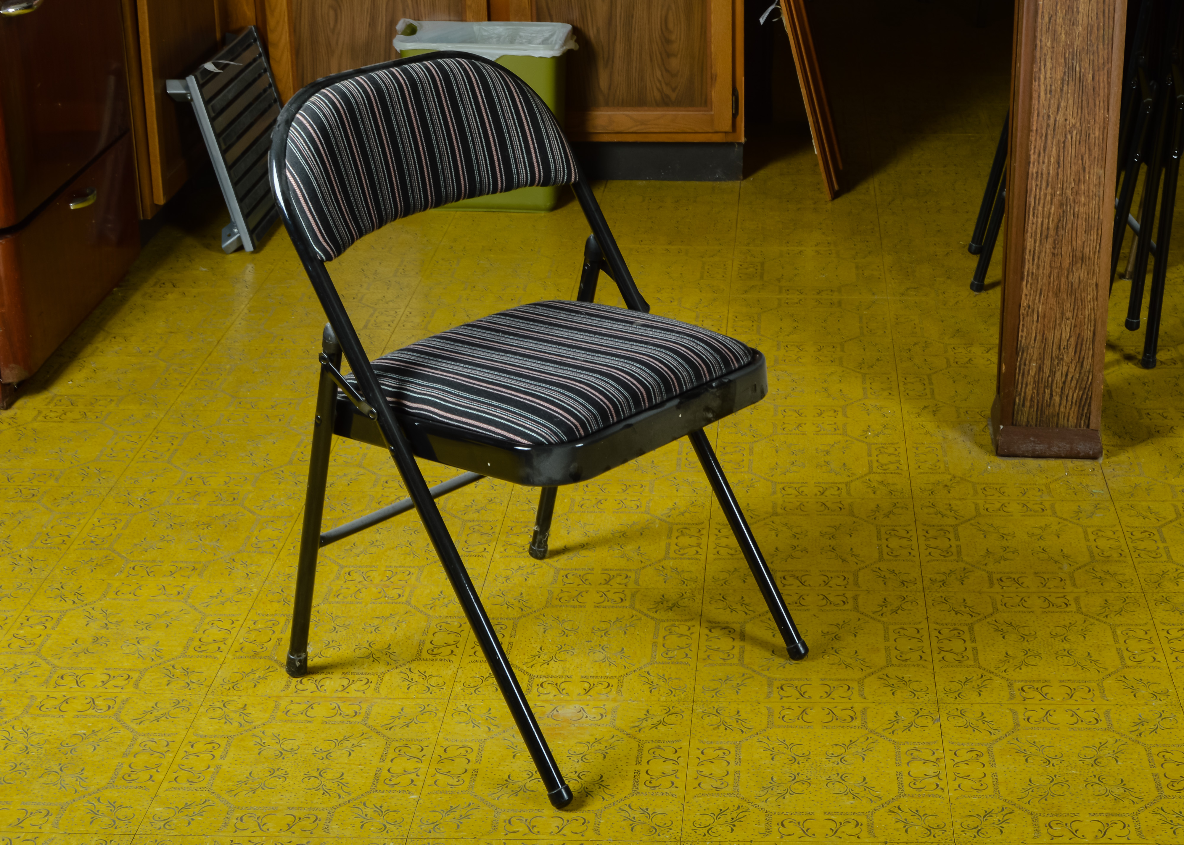 Four Folding Chairs and a Folding Table