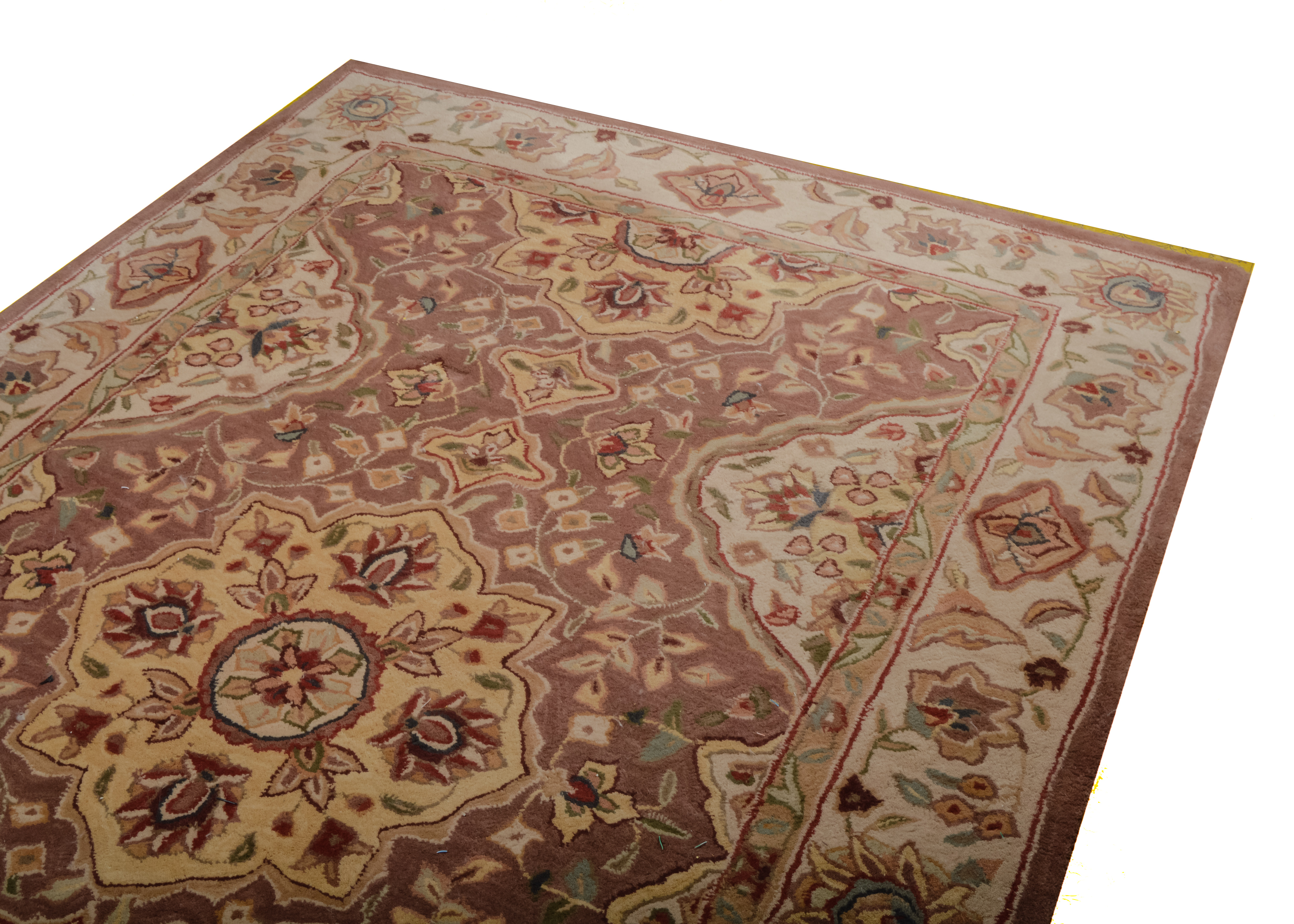 Mauve and Cream Small Area Rug