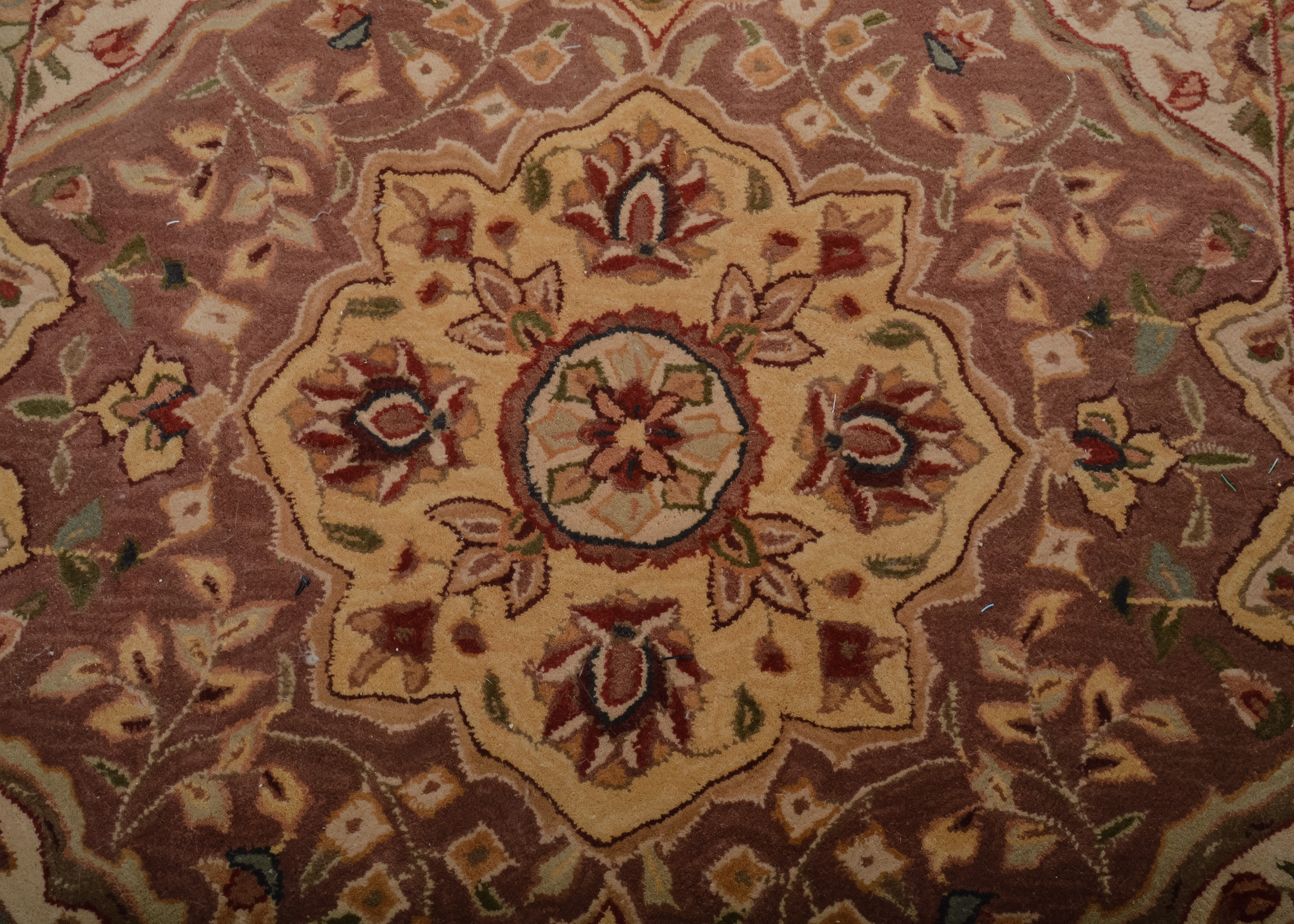 Mauve and Cream Small Area Rug