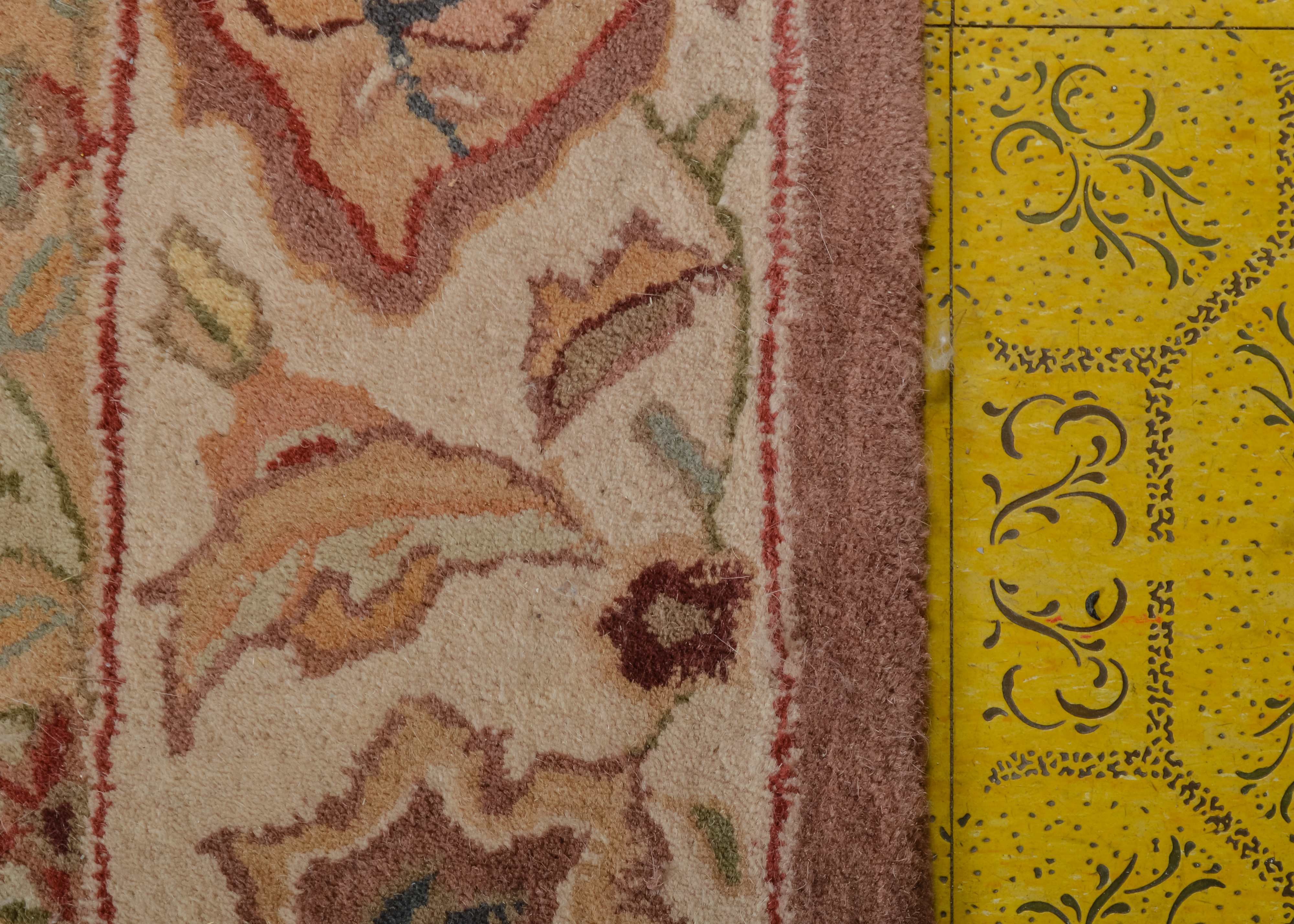 Mauve and Cream Small Area Rug