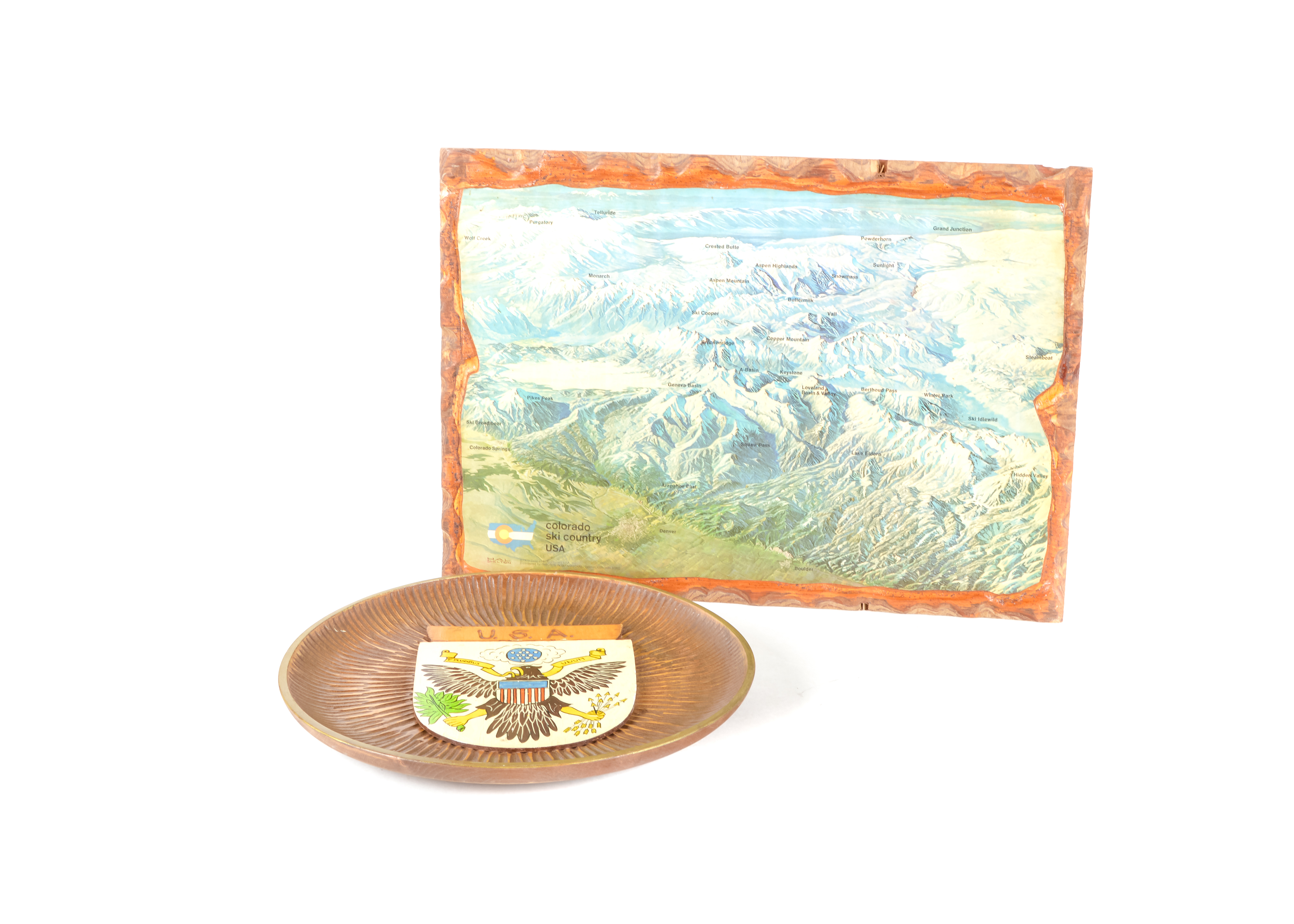 Pair of Carved Wood Wall Plaques