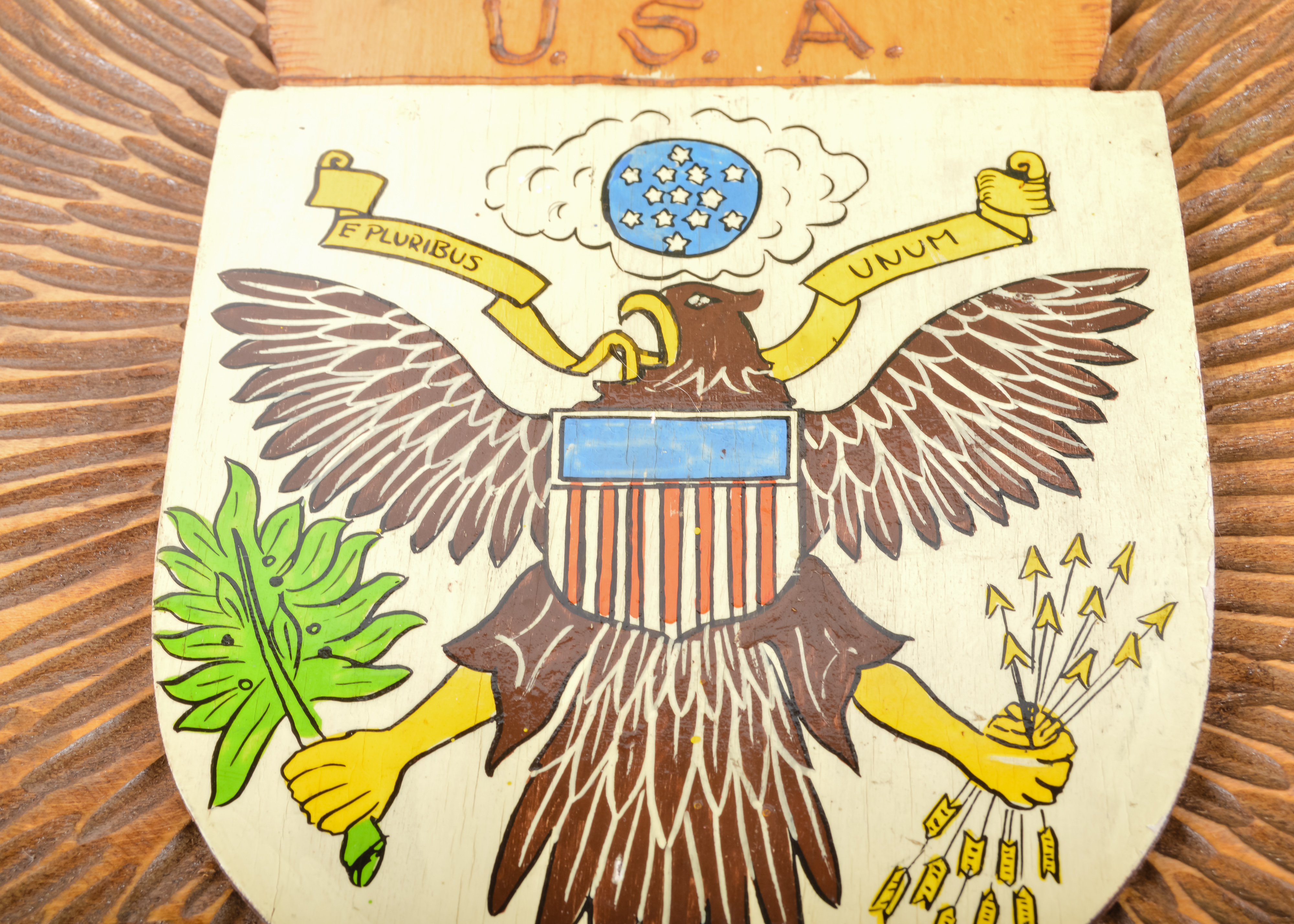 Pair of Carved Wood Wall Plaques