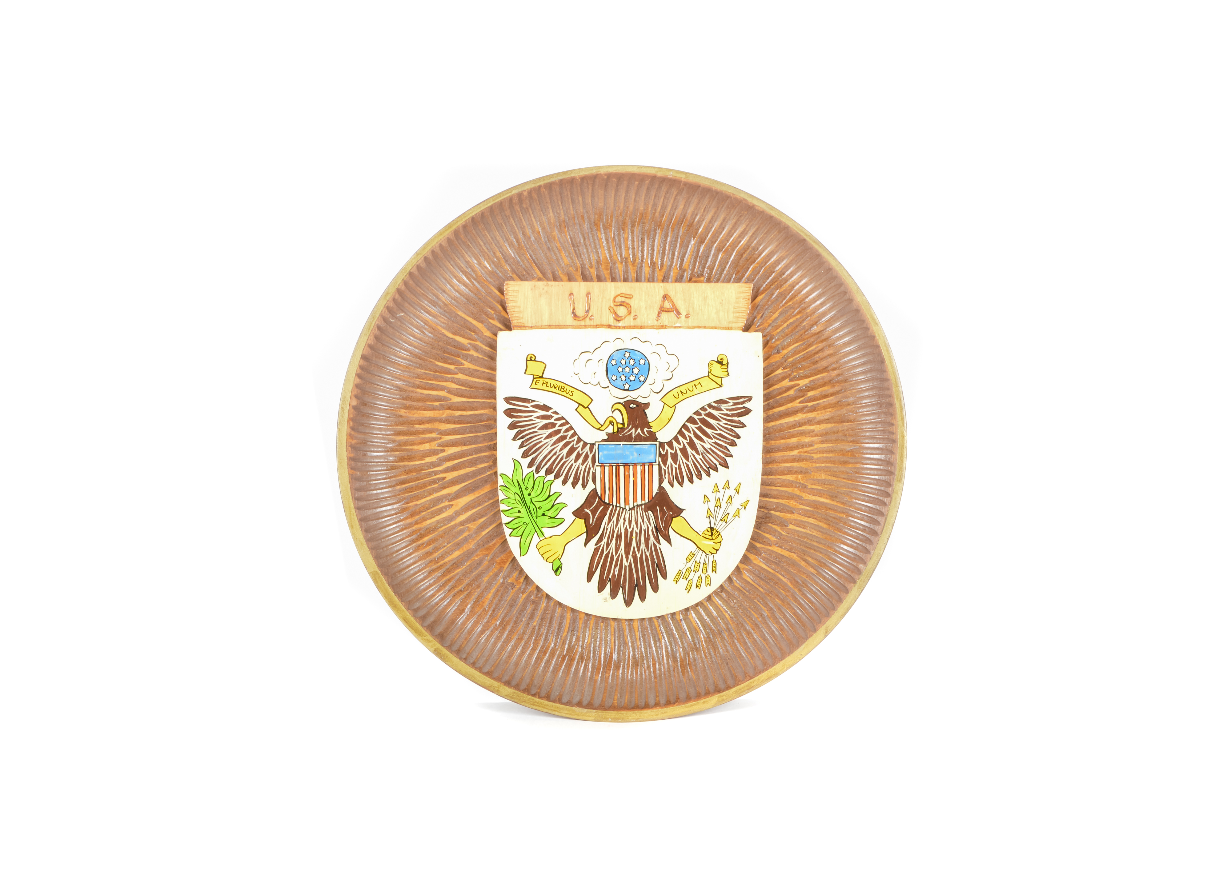 Pair of Carved Wood Wall Plaques