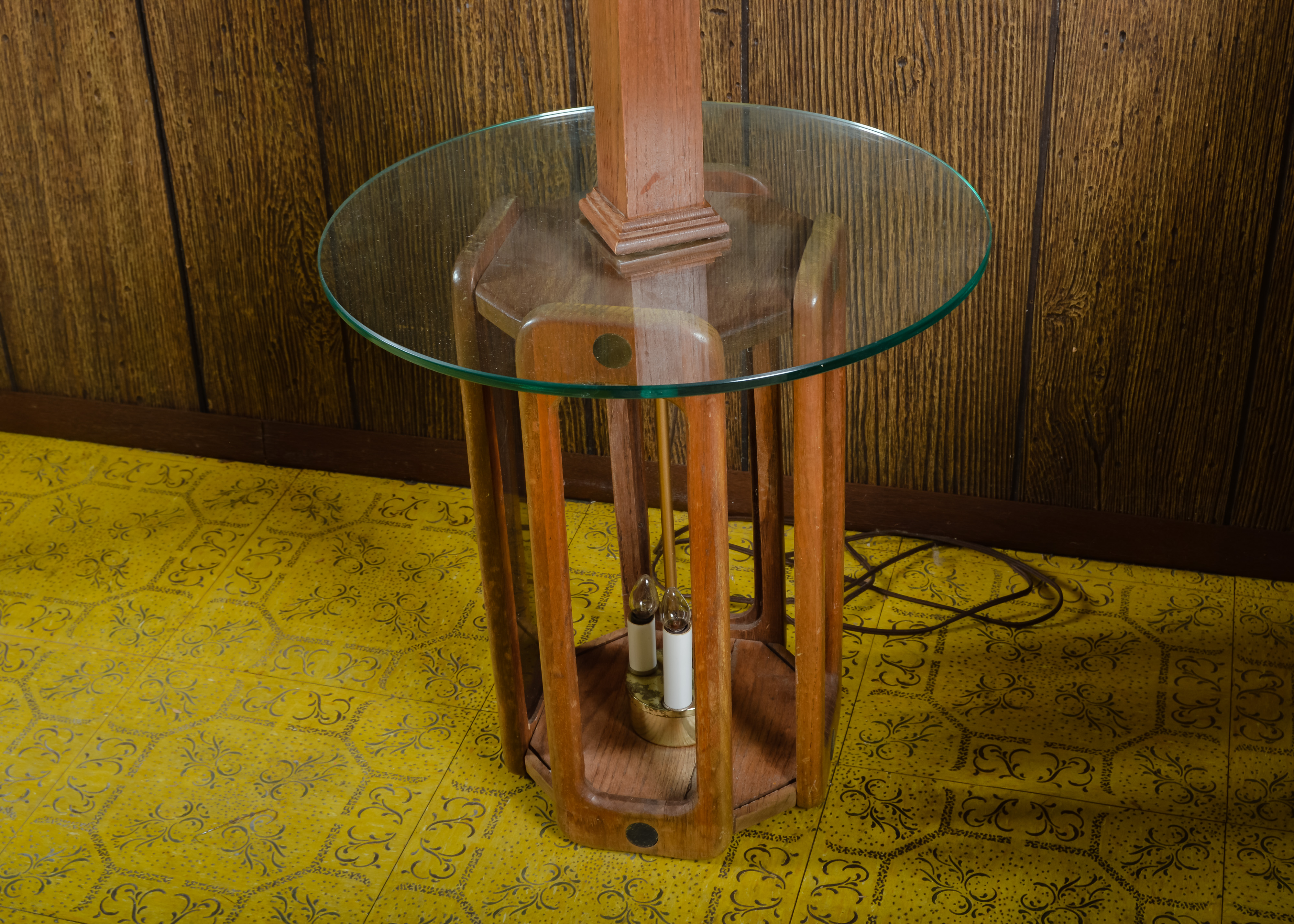 Vintage Lamp with Glass Table