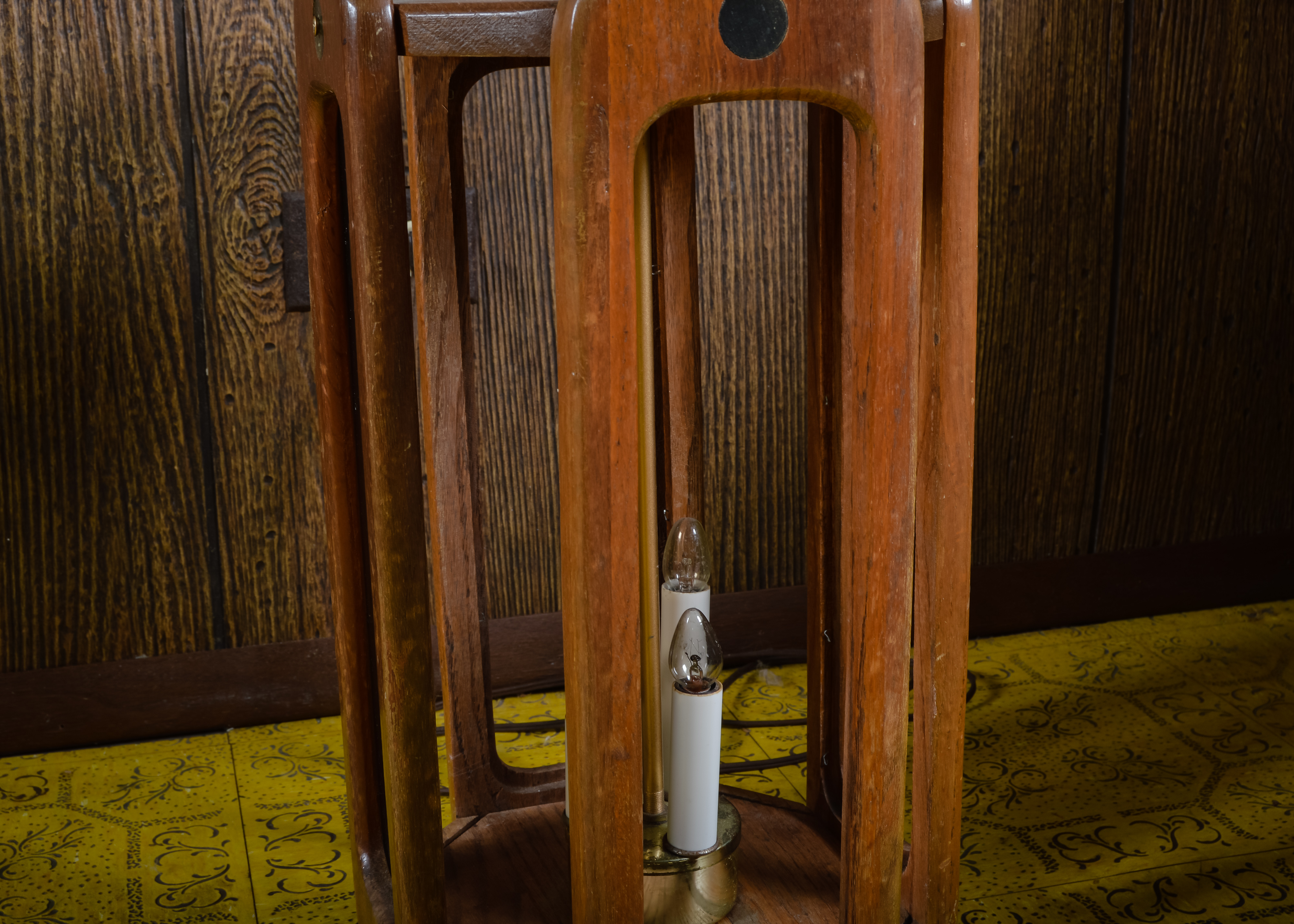 Vintage Lamp with Glass Table