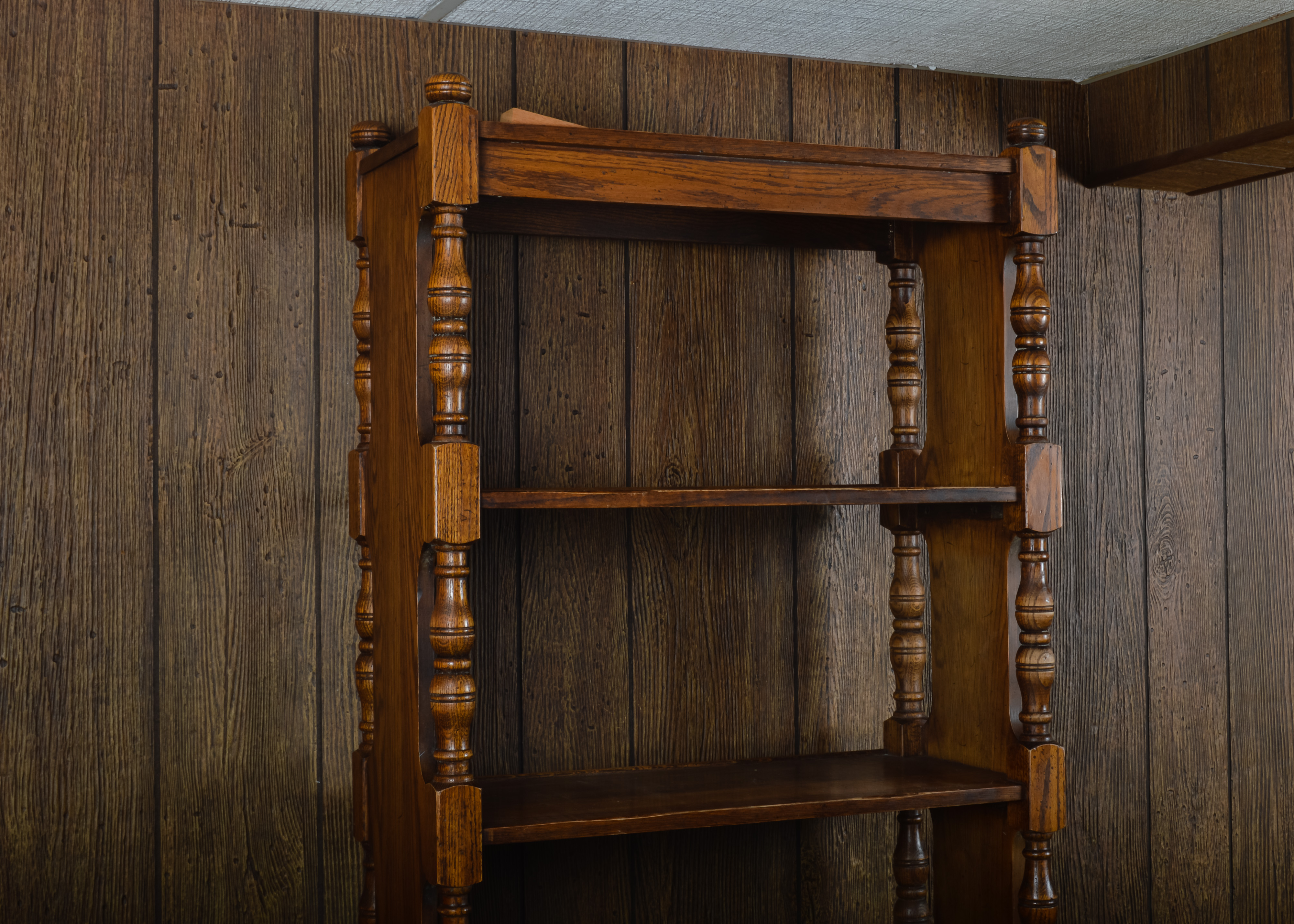 Oak Bookcase with Lower Cabinet