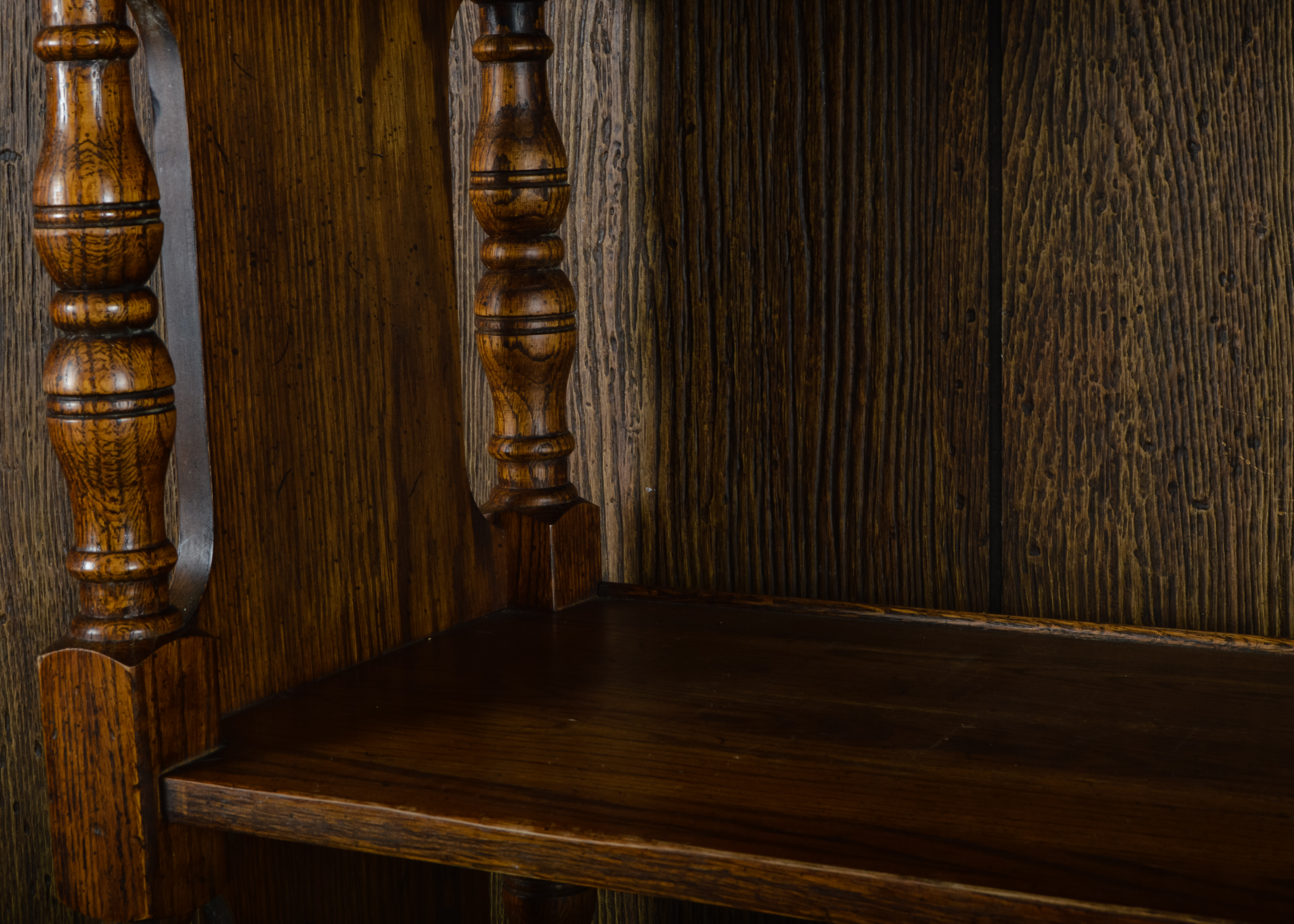 Oak Bookcase with Lower Cabinet