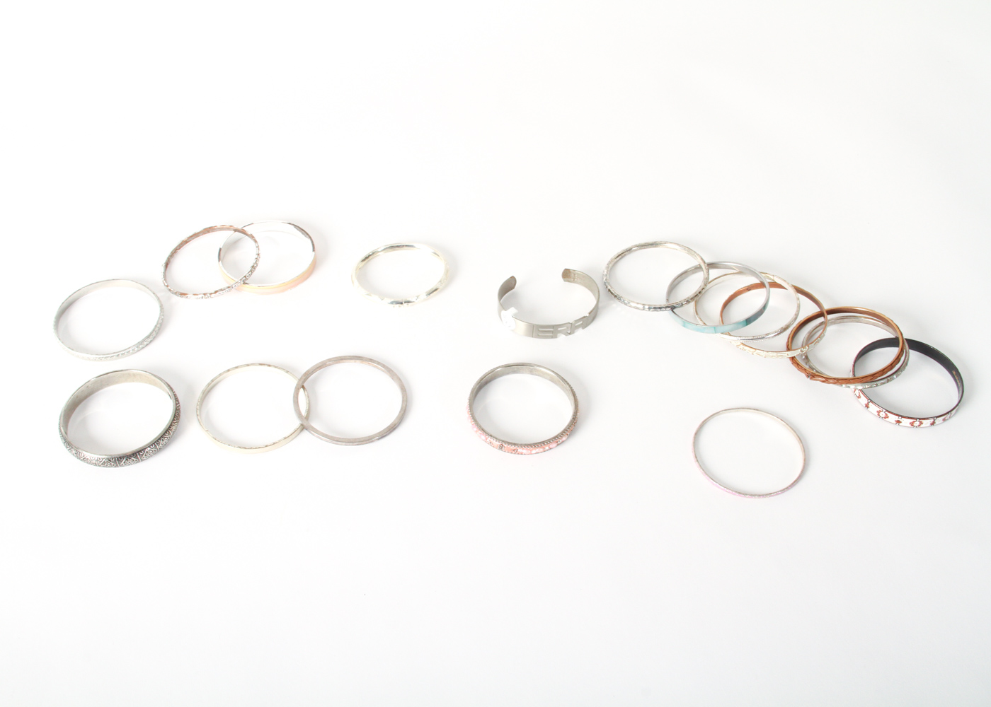 Assortment of Colored Metal Bracelets