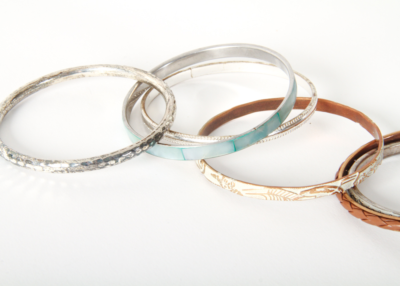 Assortment of Colored Metal Bracelets