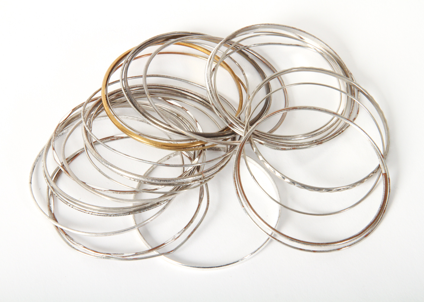 Assortment of Thin Metal Bangles