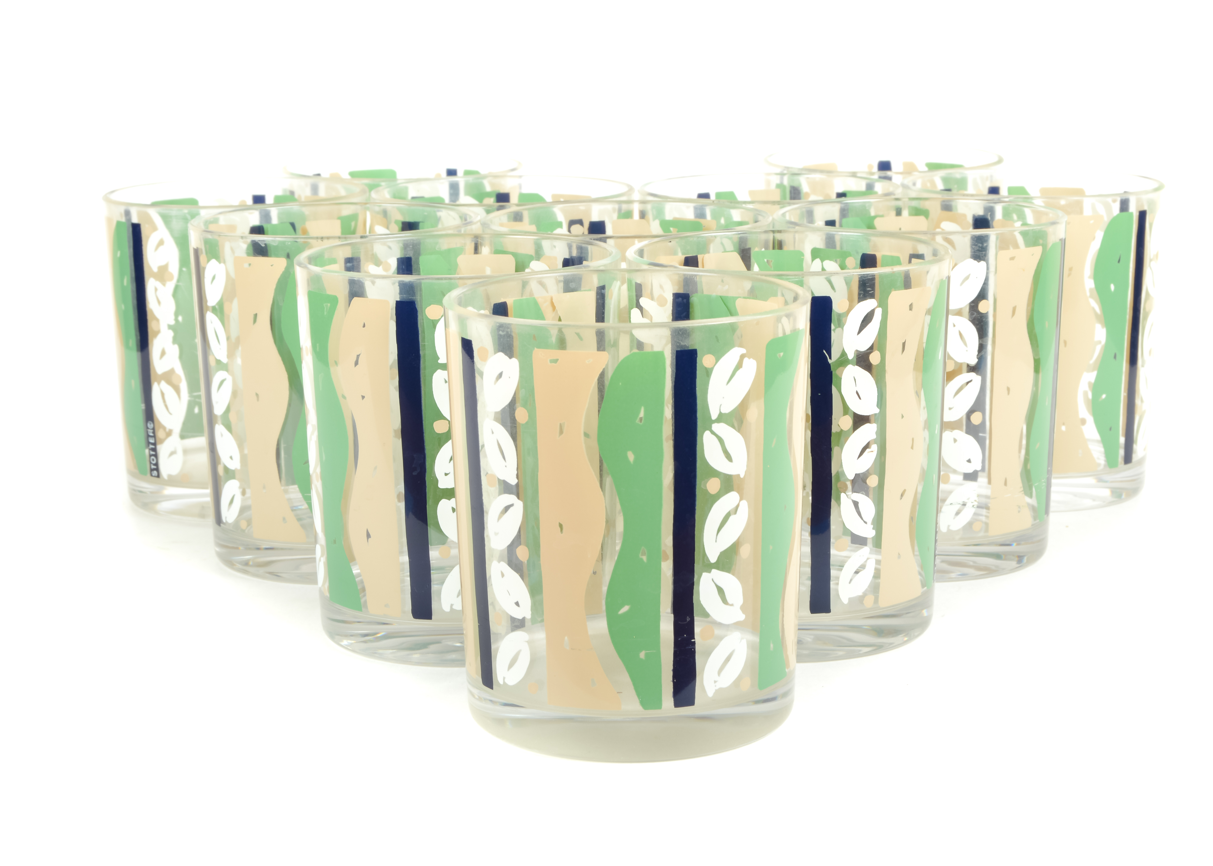 Set of Plastic Cups and a Glass Pitcher