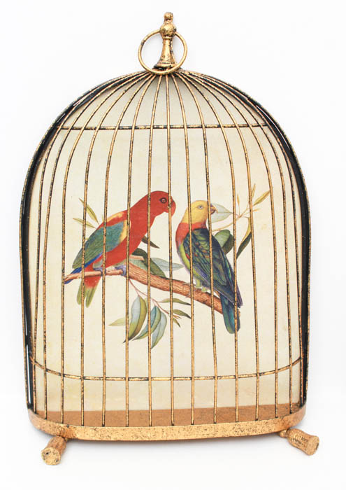 Pair of Decorative Bird Cage Wall Hangs