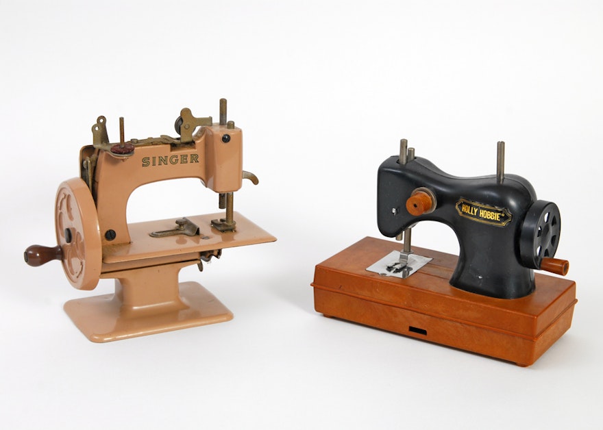 Vintage Pair of Miniature Sewing Machines