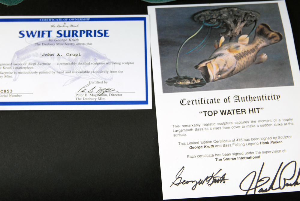 Trio of Danbury Mint George Kruth Bass Sculptures