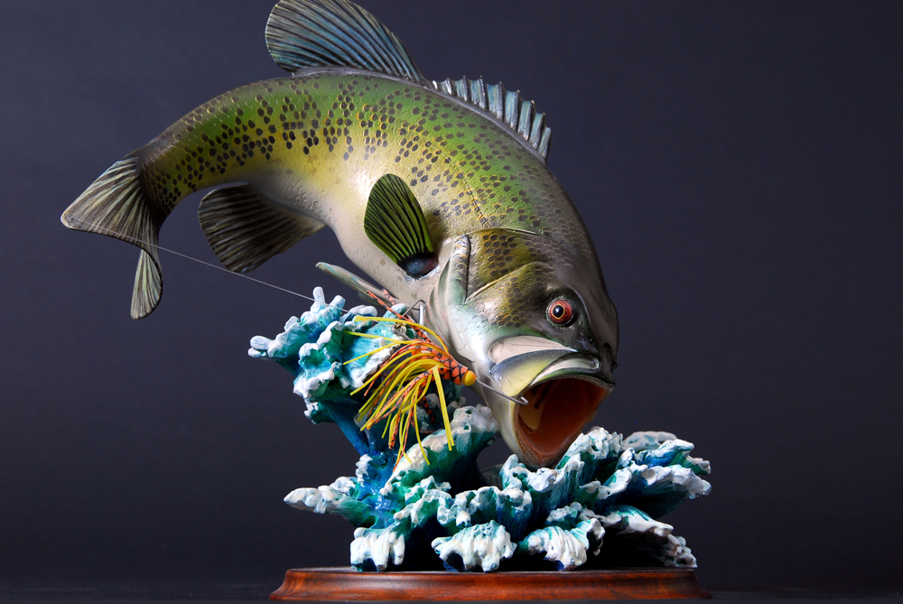 Trio of George Kruth Danbury Mint Bass Sculptures