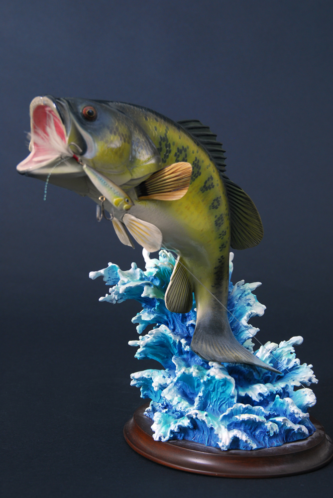 Trio of George Kruth Danbury Mint Bass Sculptures