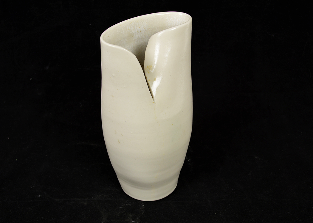 Folded Style Pottery Vase Pair