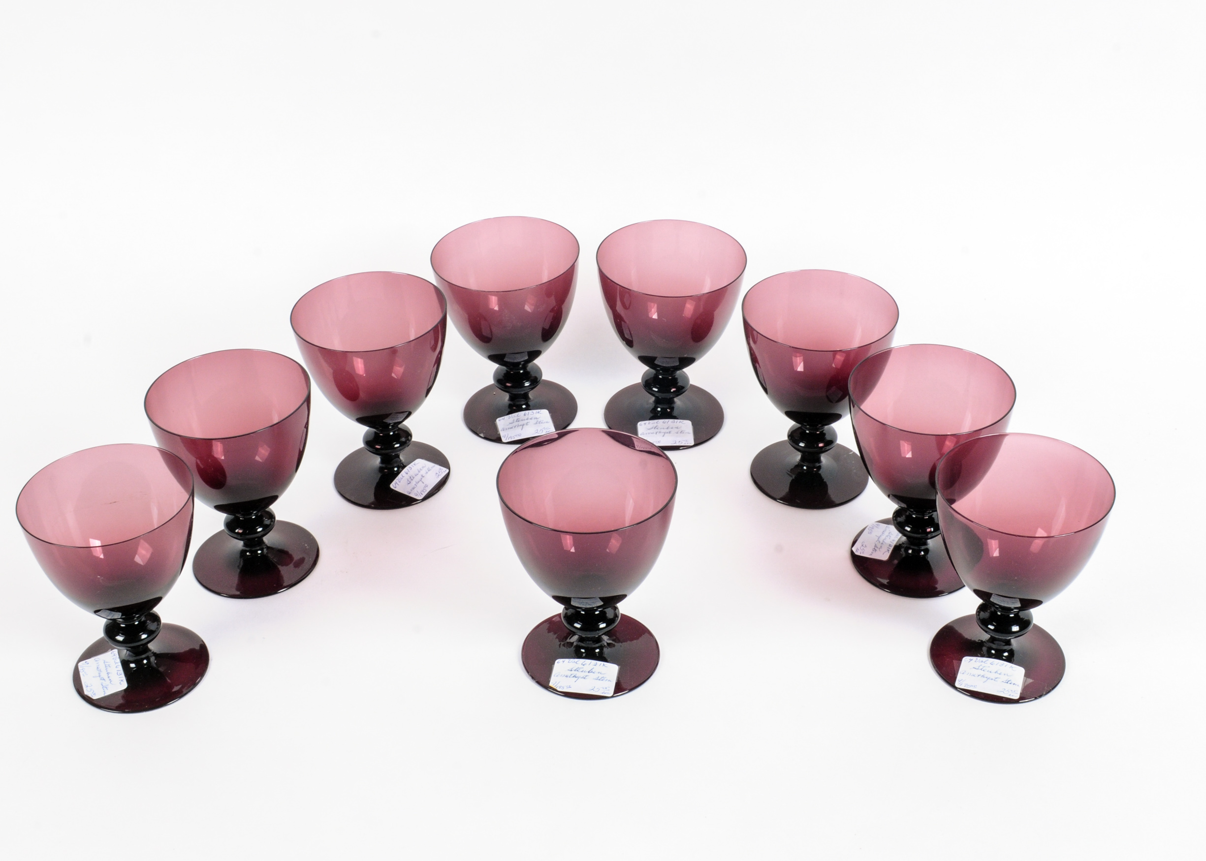 Set of Steuben Glass Water Goblets