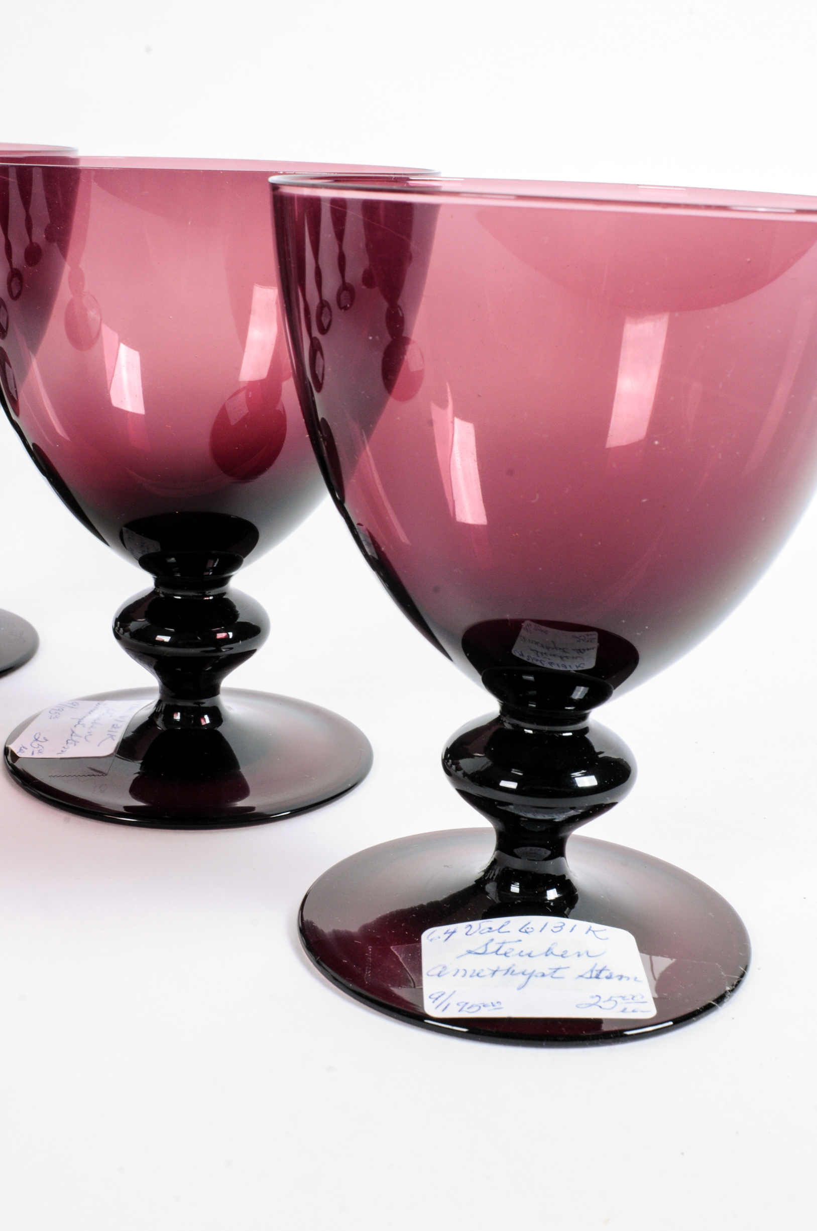 Set of Steuben Glass Water Goblets