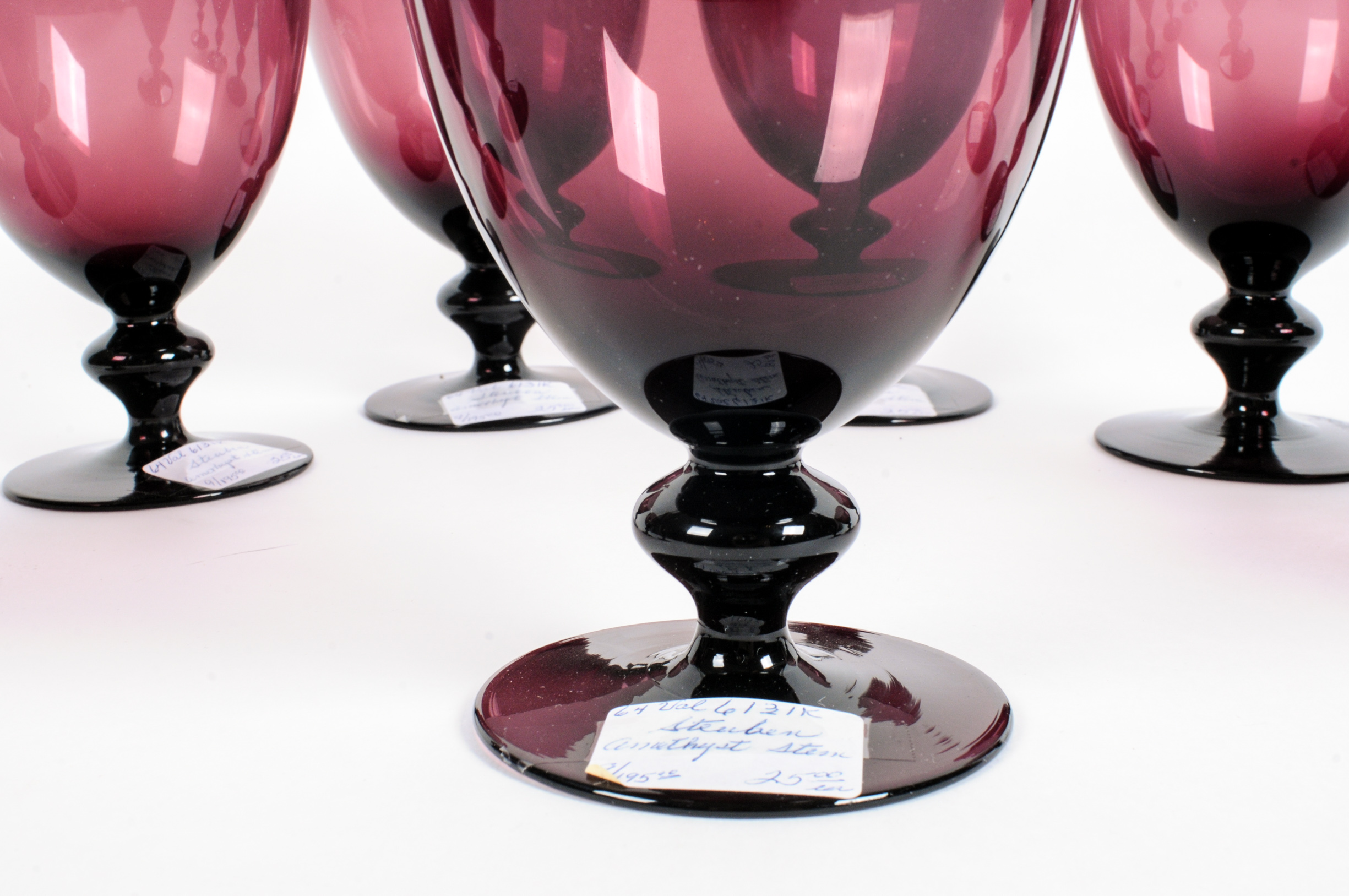 Set of Steuben Glass Water Goblets