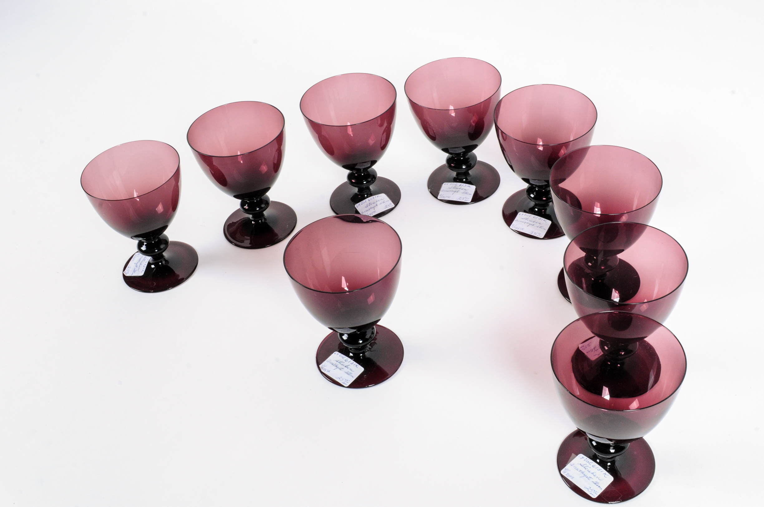 Set of Steuben Glass Water Goblets