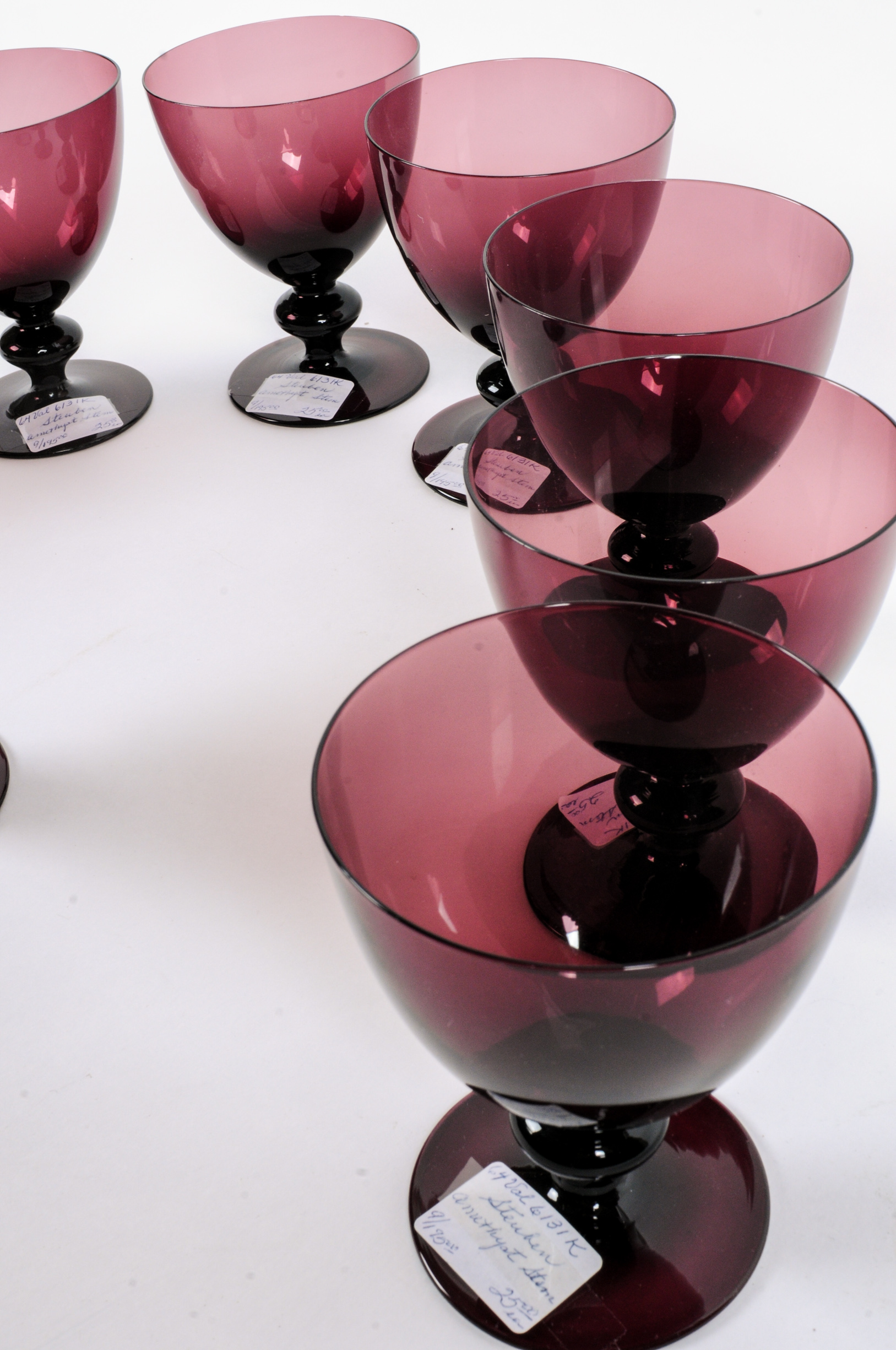 Set of Steuben Glass Water Goblets