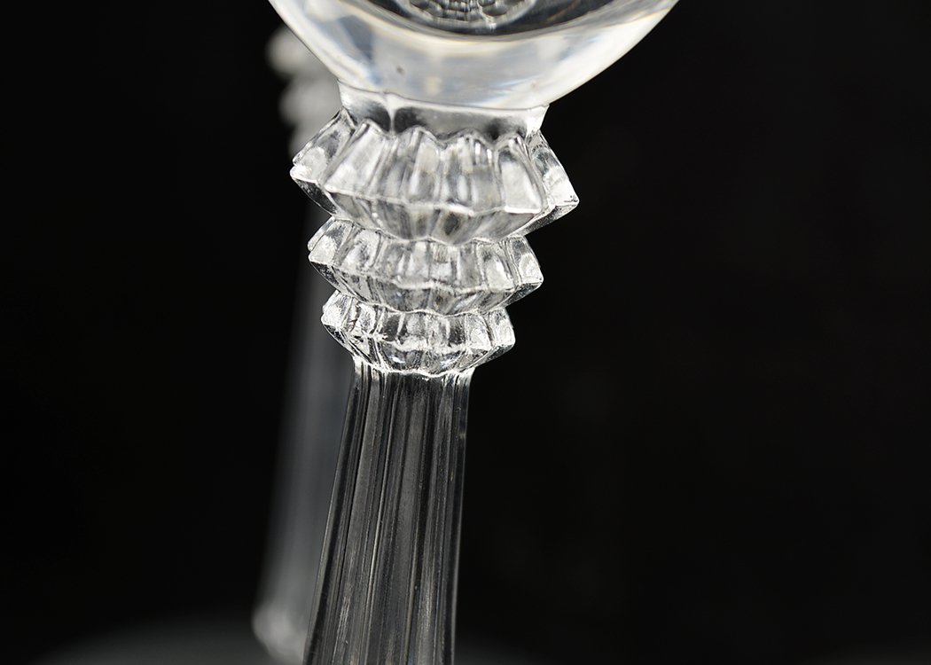 Lead Crystal Wine Glasses with Etched Wheat Border