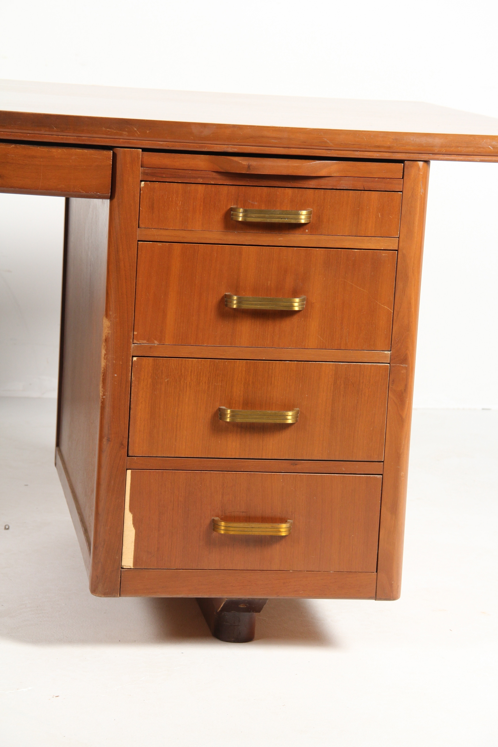 Vintage Leopold Walnut Veneer Executive Desk