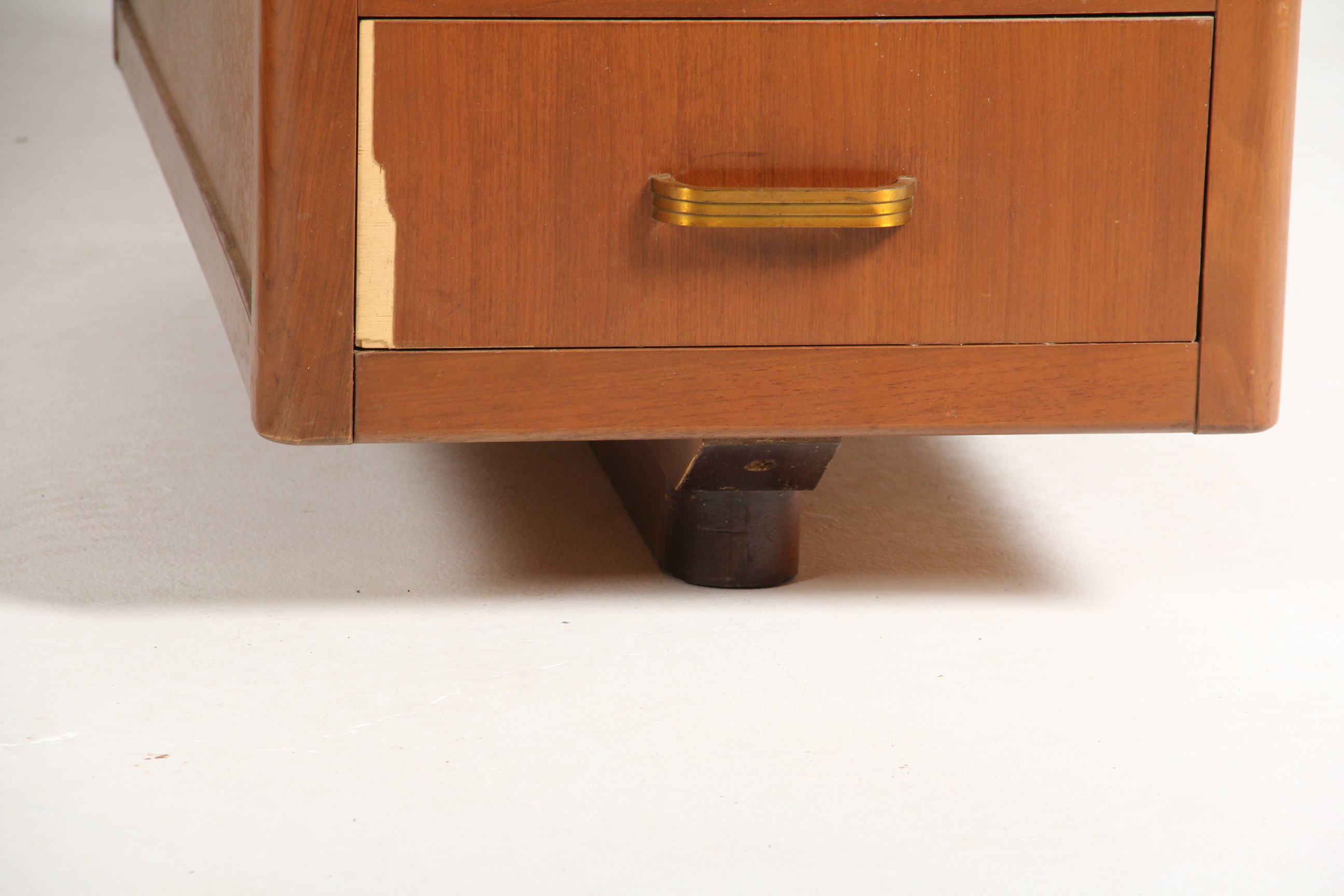 Vintage Leopold Walnut Veneer Executive Desk