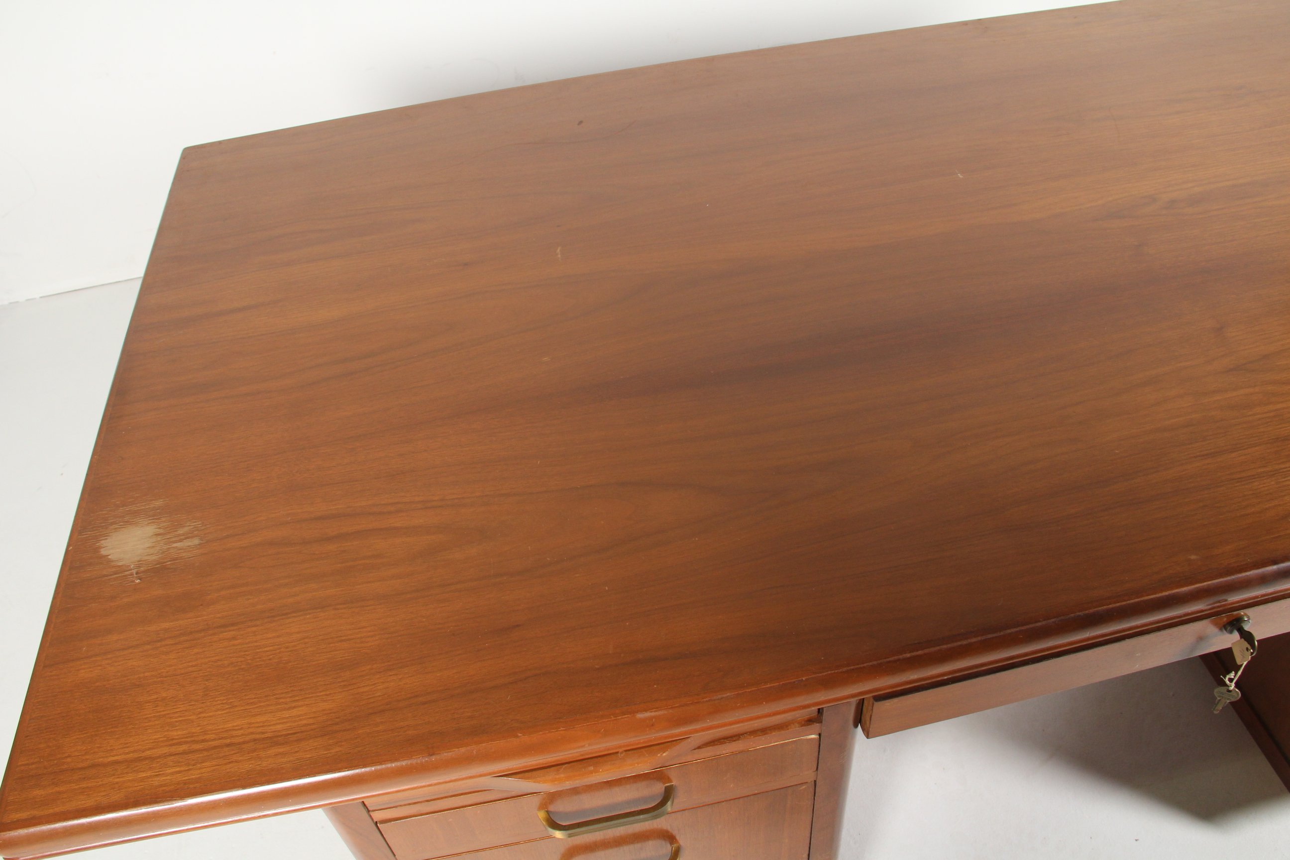 Vintage Leopold Walnut Veneer Executive Desk