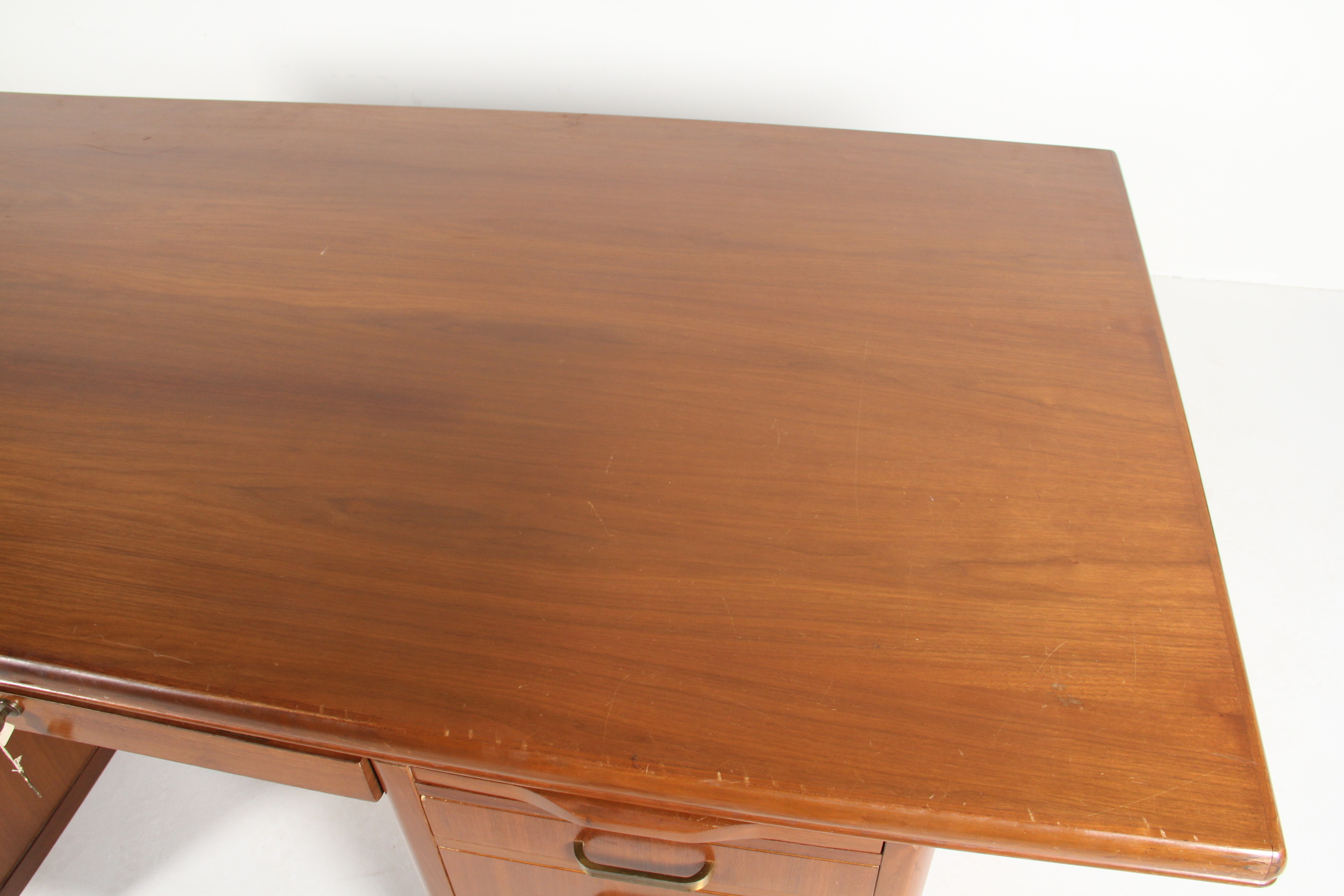 Vintage Leopold Walnut Veneer Executive Desk