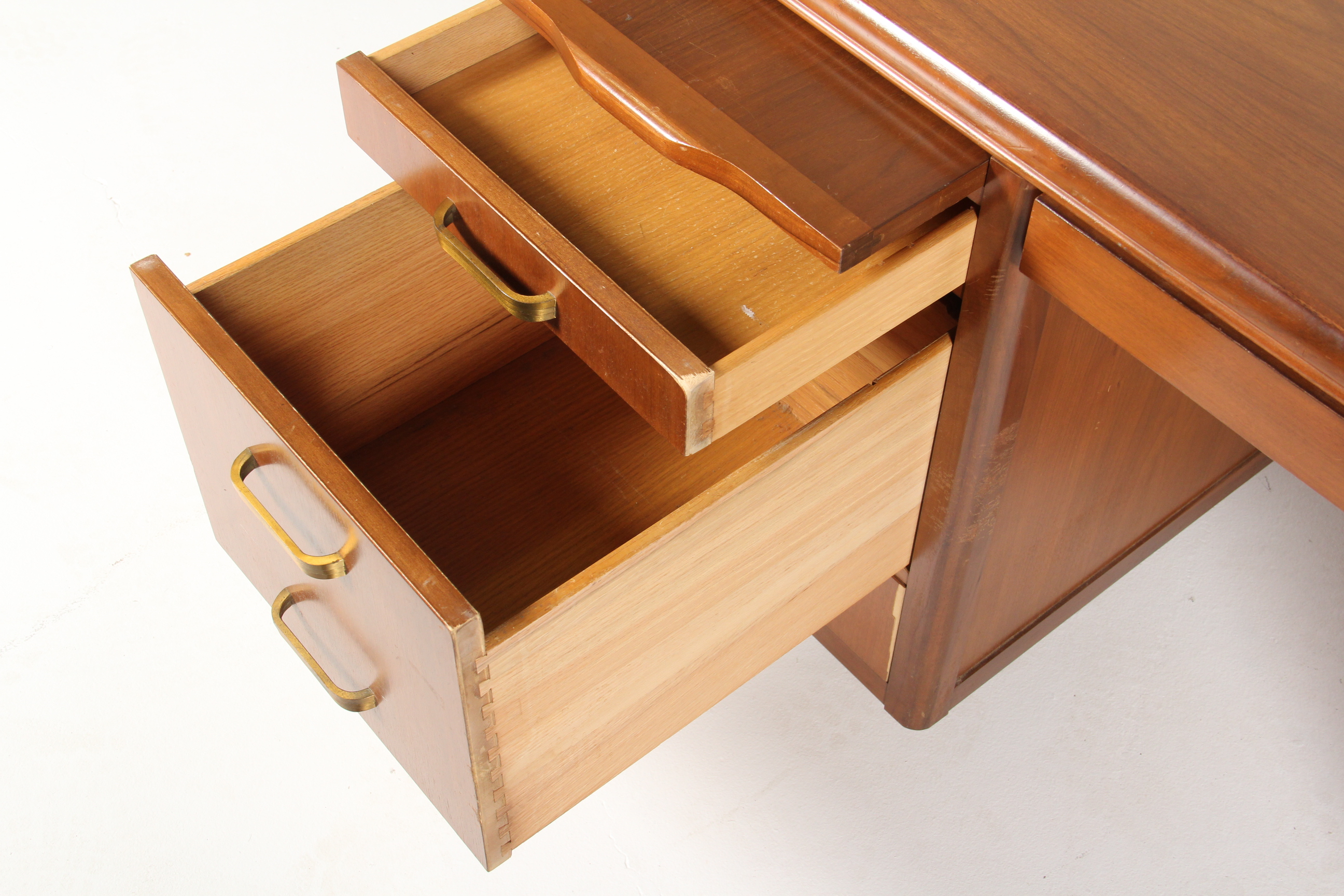 Vintage Leopold Walnut Veneer Executive Desk