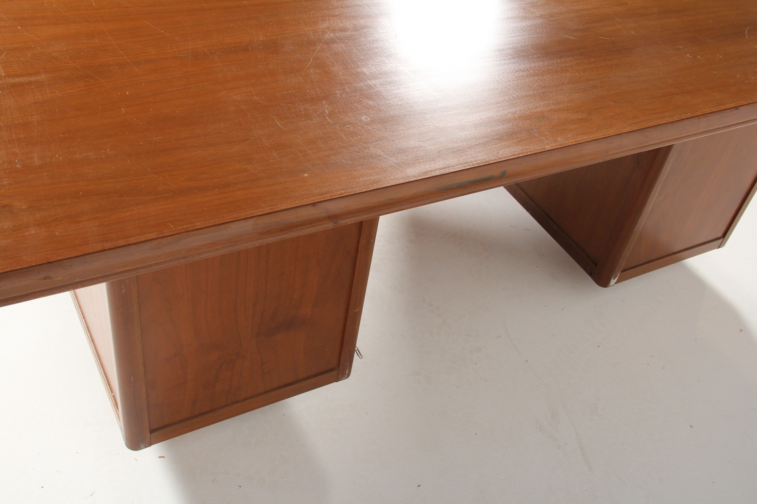 Vintage Leopold Walnut Veneer Executive Desk
