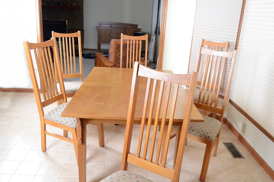 Basset Mission Style Oak Dining Table and Chairs