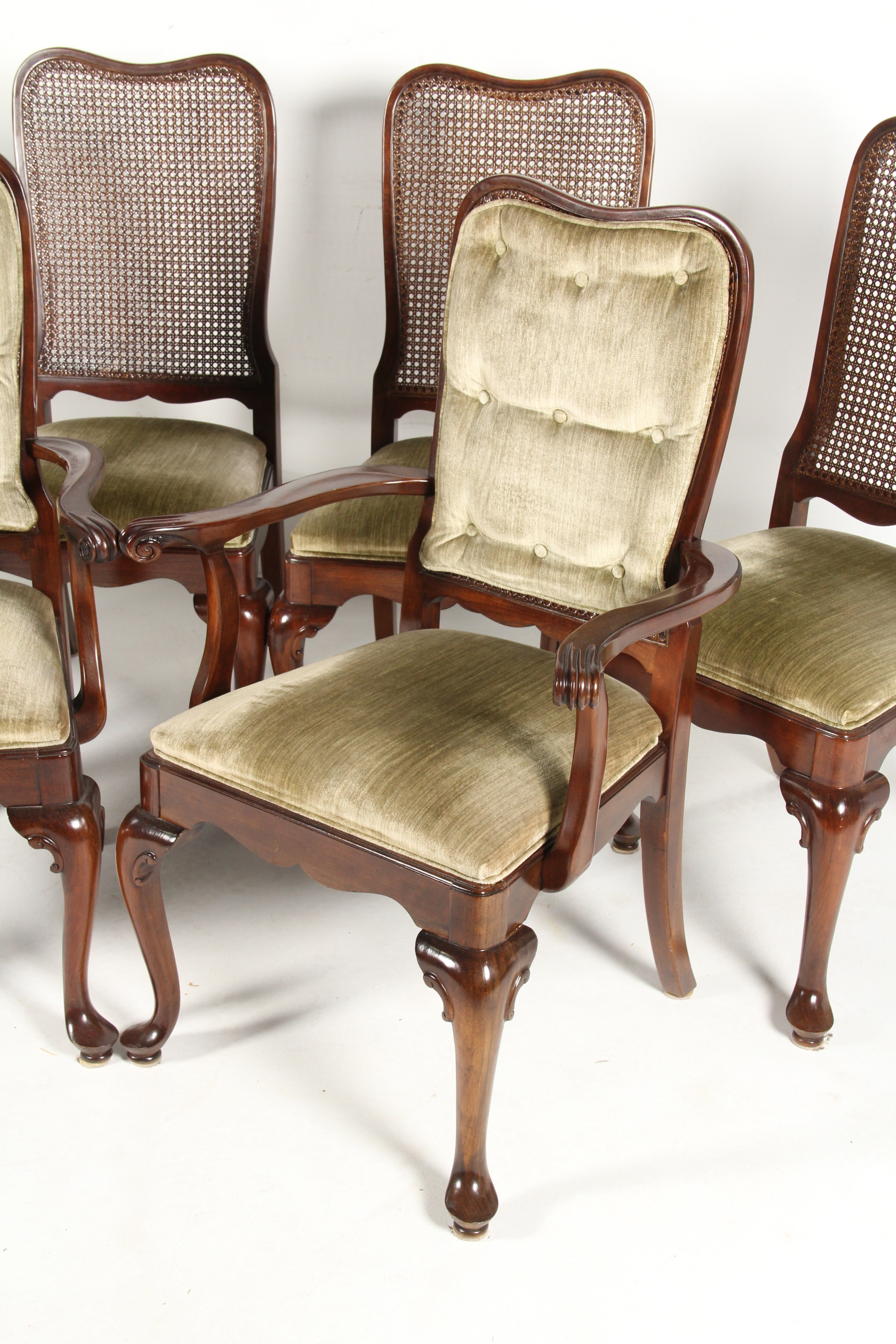 Six Vintage Ethan Allen Cane Back Chairs