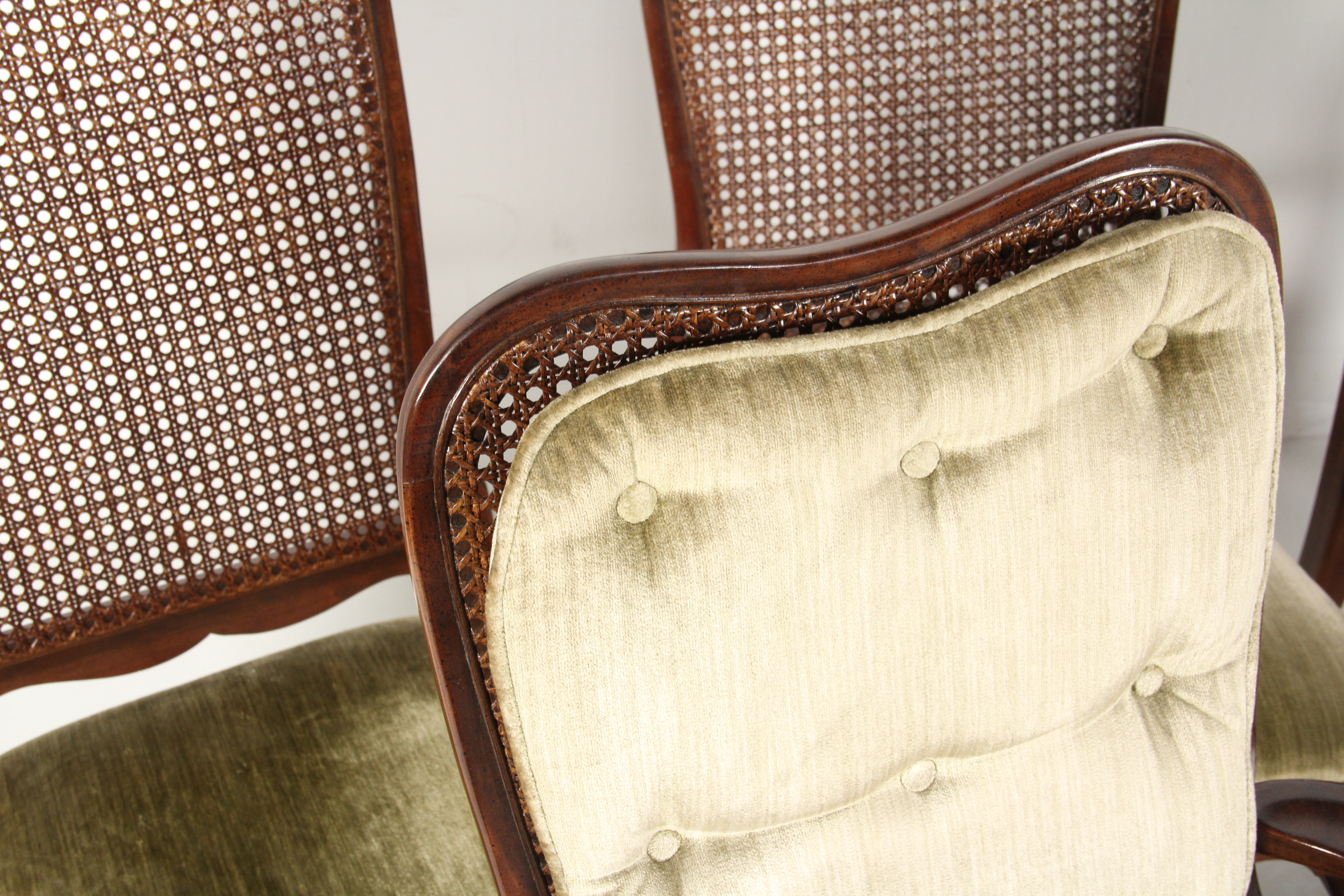 Six Vintage Ethan Allen Cane Back Chairs