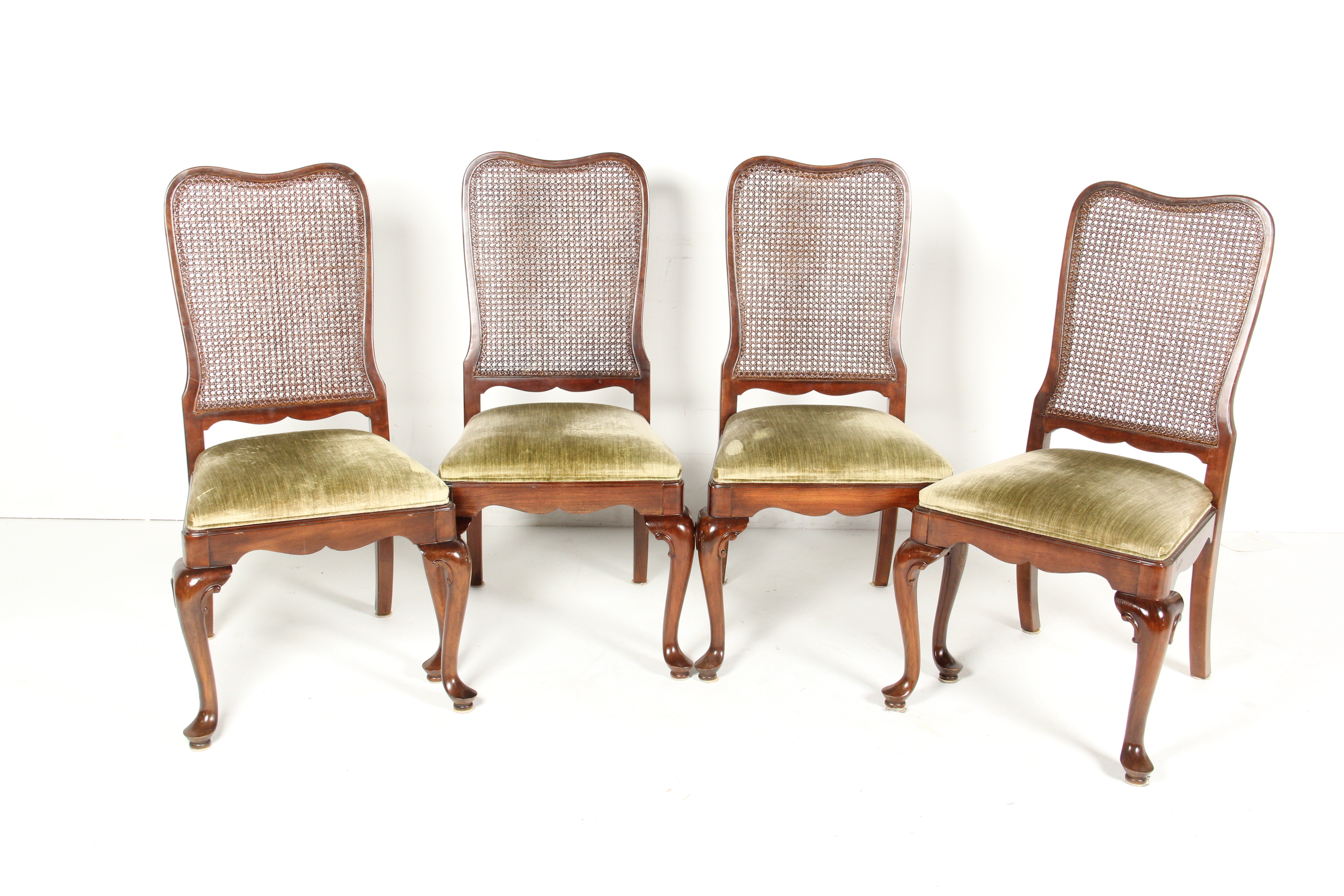 Six Vintage Ethan Allen Cane Back Chairs