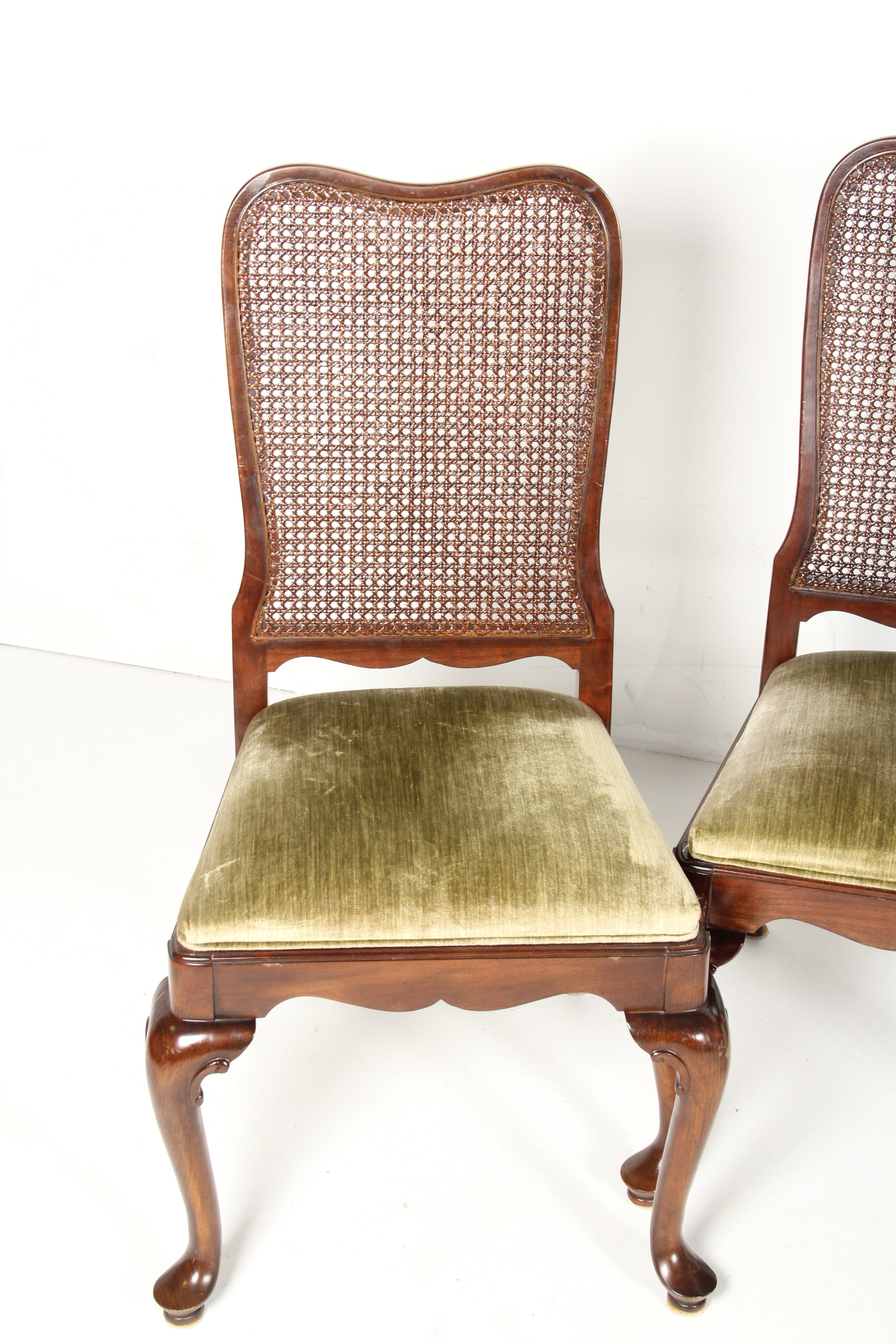Six Vintage Ethan Allen Cane Back Chairs