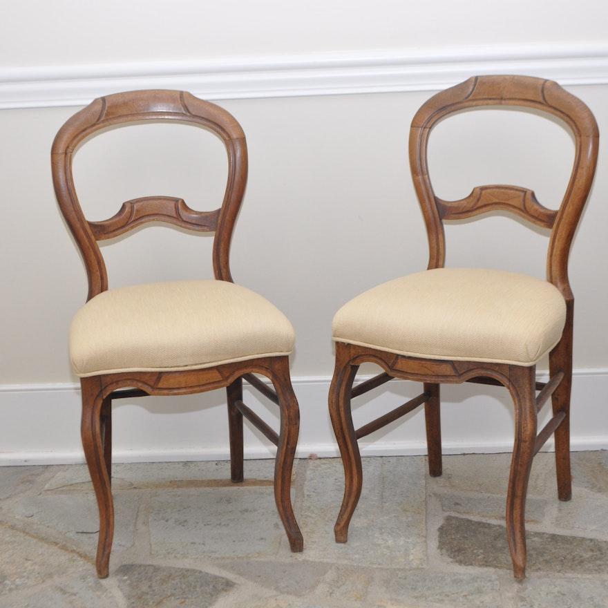 Pair of Vintage Balloon Back Dining Chairs