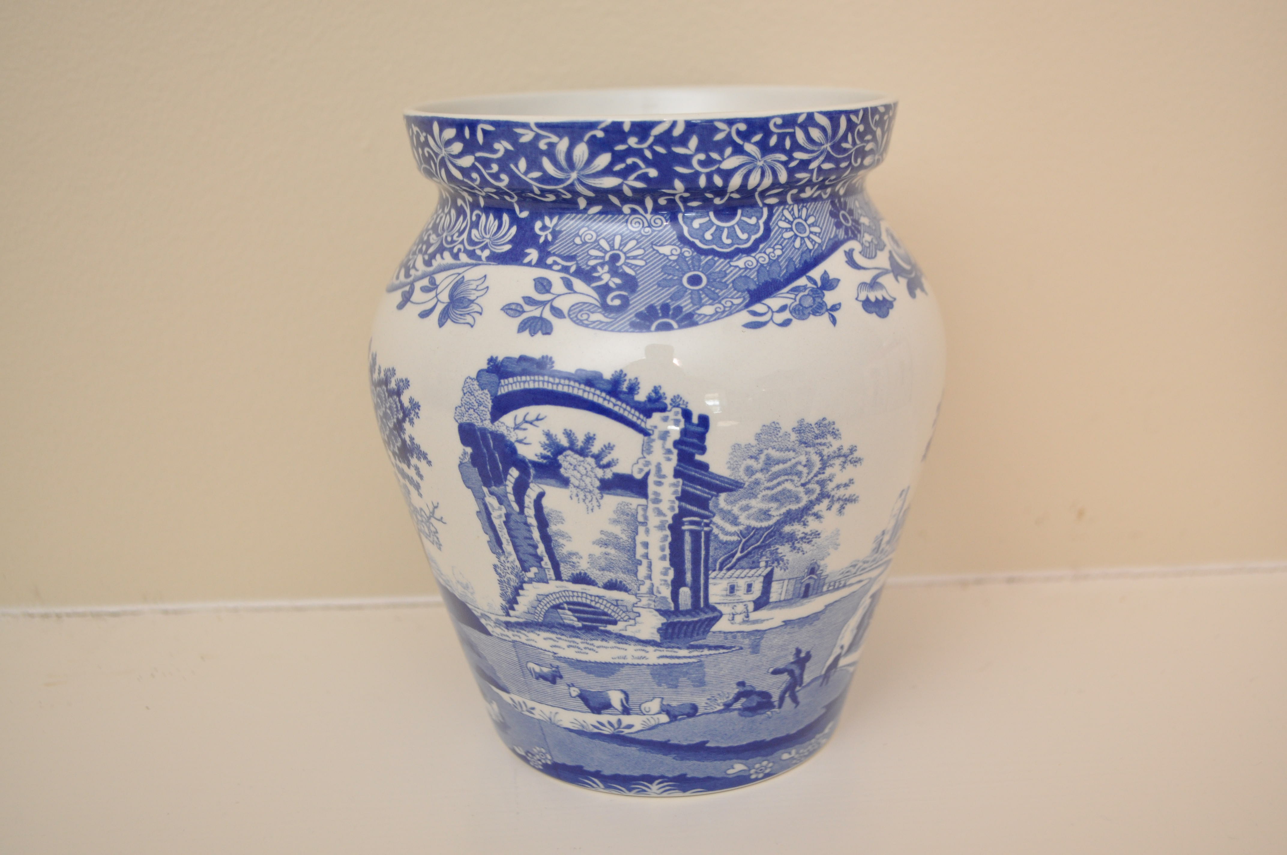 Two Spode "Blue Italian" Lidded Urns