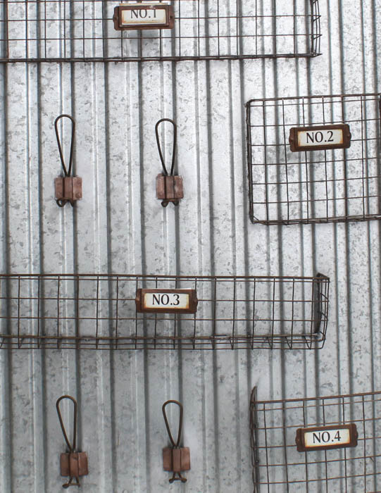 Organizational Board with Baskets and Hooks