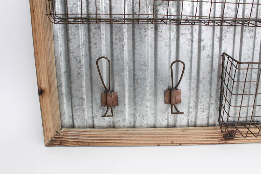 Organizational Board with Baskets and Hooks