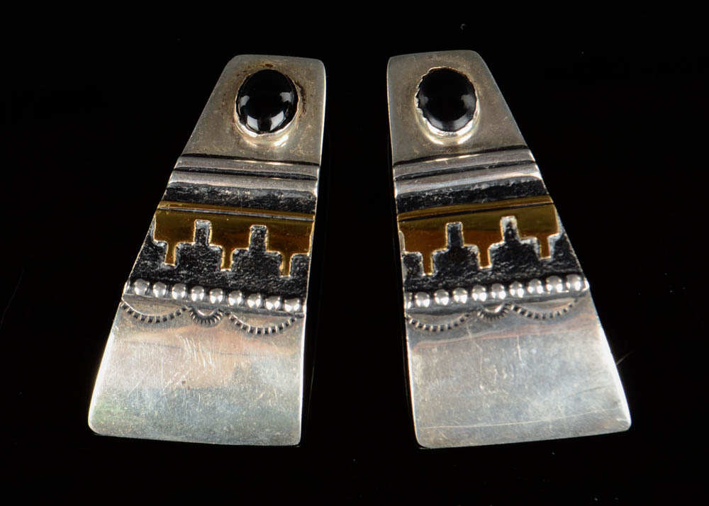 Pair of Tommy Singer Navajo Sterling Silver Earrings