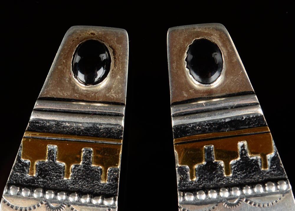 Pair of Tommy Singer Navajo Sterling Silver Earrings