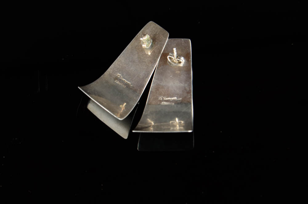 Pair of Tommy Singer Navajo Sterling Silver Earrings