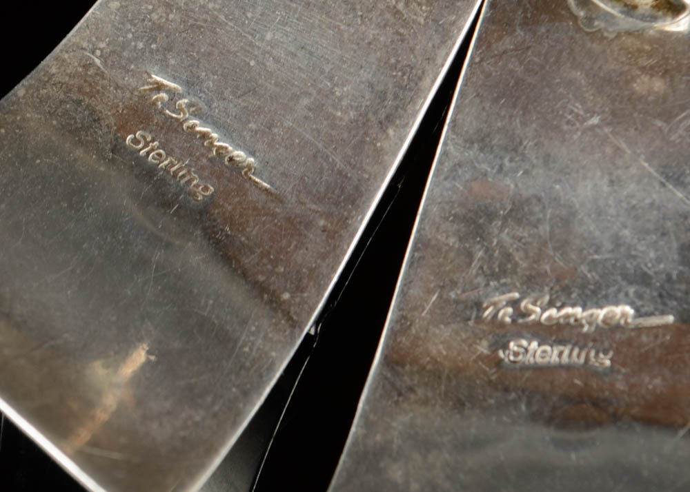 Pair of Tommy Singer Navajo Sterling Silver Earrings