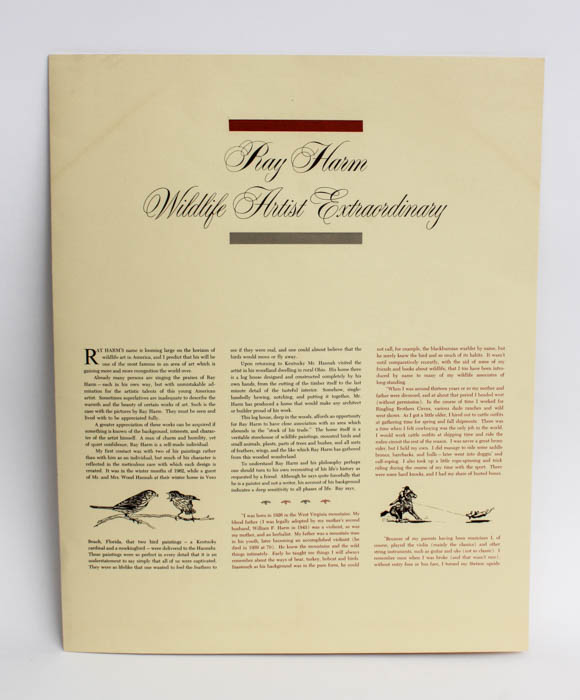 Signed Ray Harm "Downy Woodpecker" Print