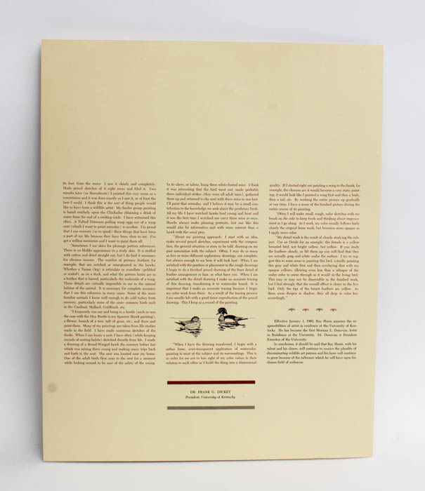 Signed Ray Harm "Downy Woodpecker" Print