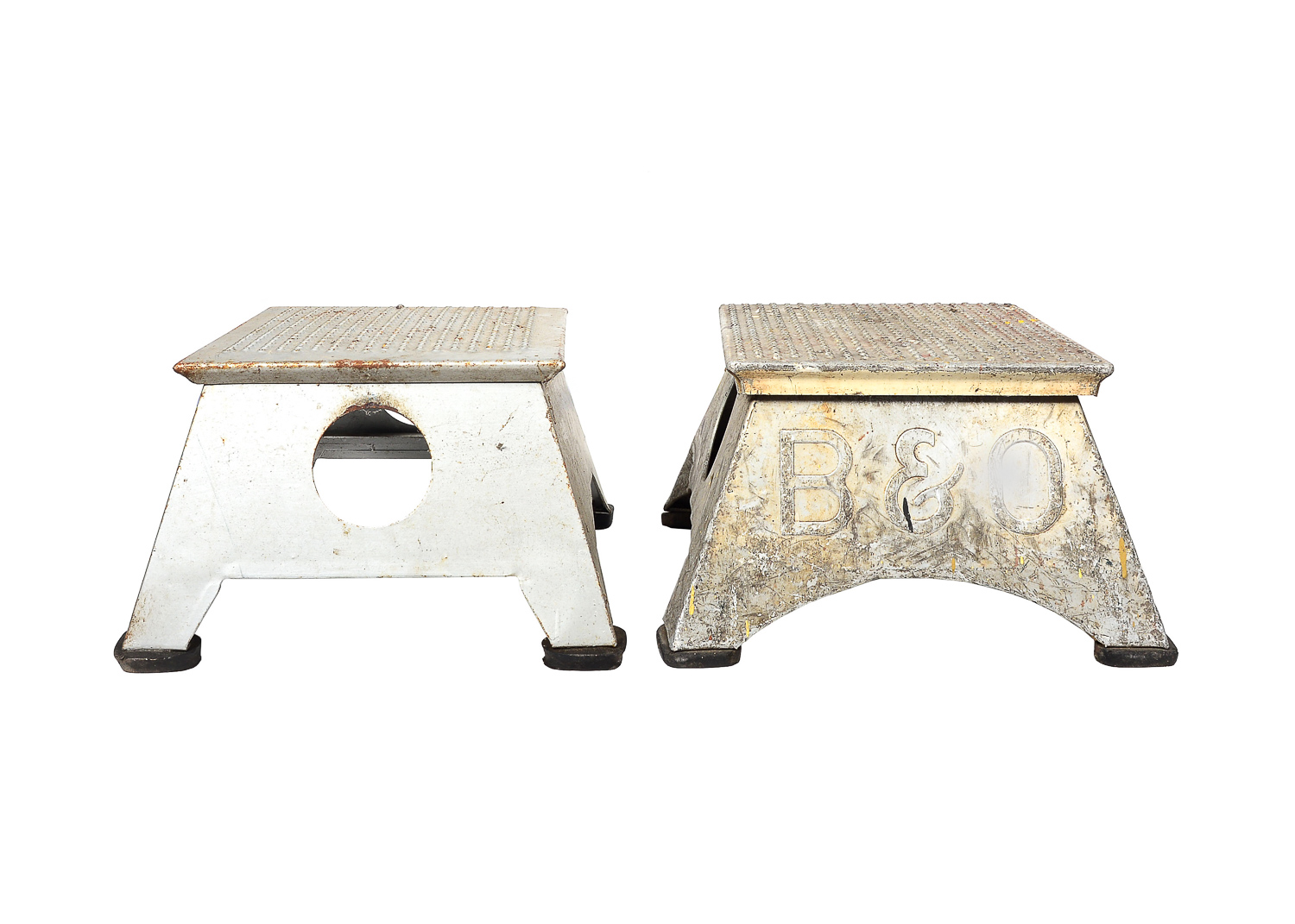 Pair of Vintage Railroad Conductor Step Stools